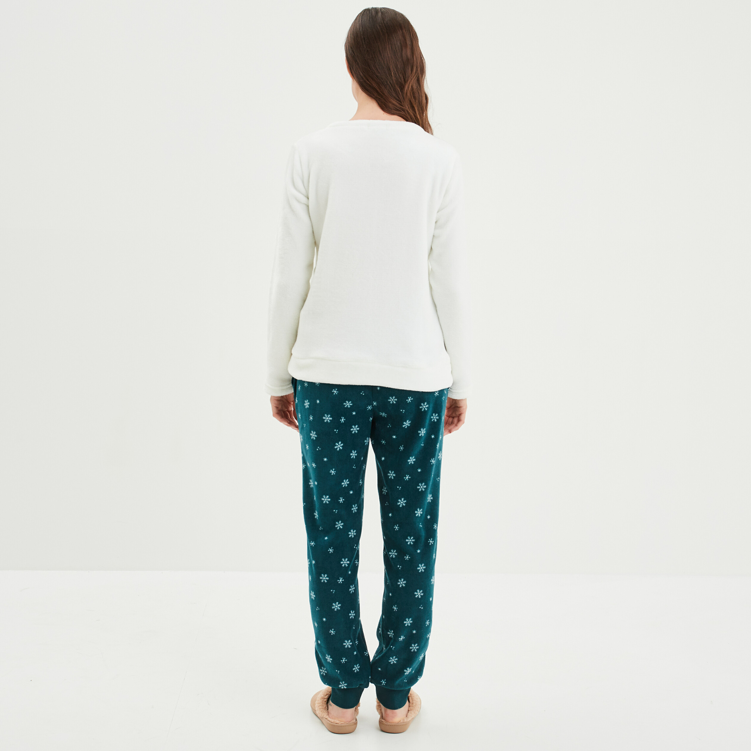 Ensemble pyjama 2 pièces blanc femme