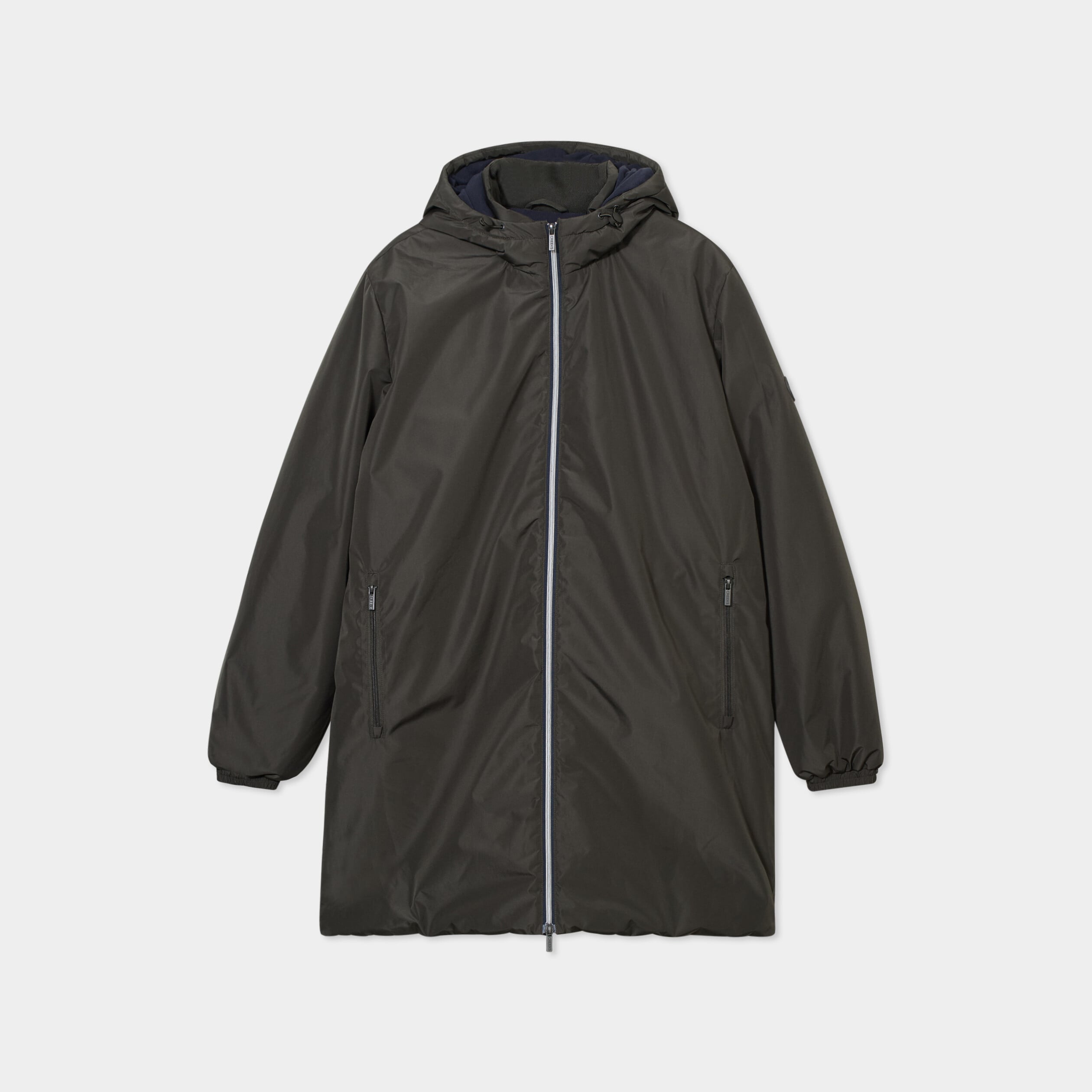 Parka d&eacute;perlante doubl&eacute;e &agrave; capuche vert kaki homme