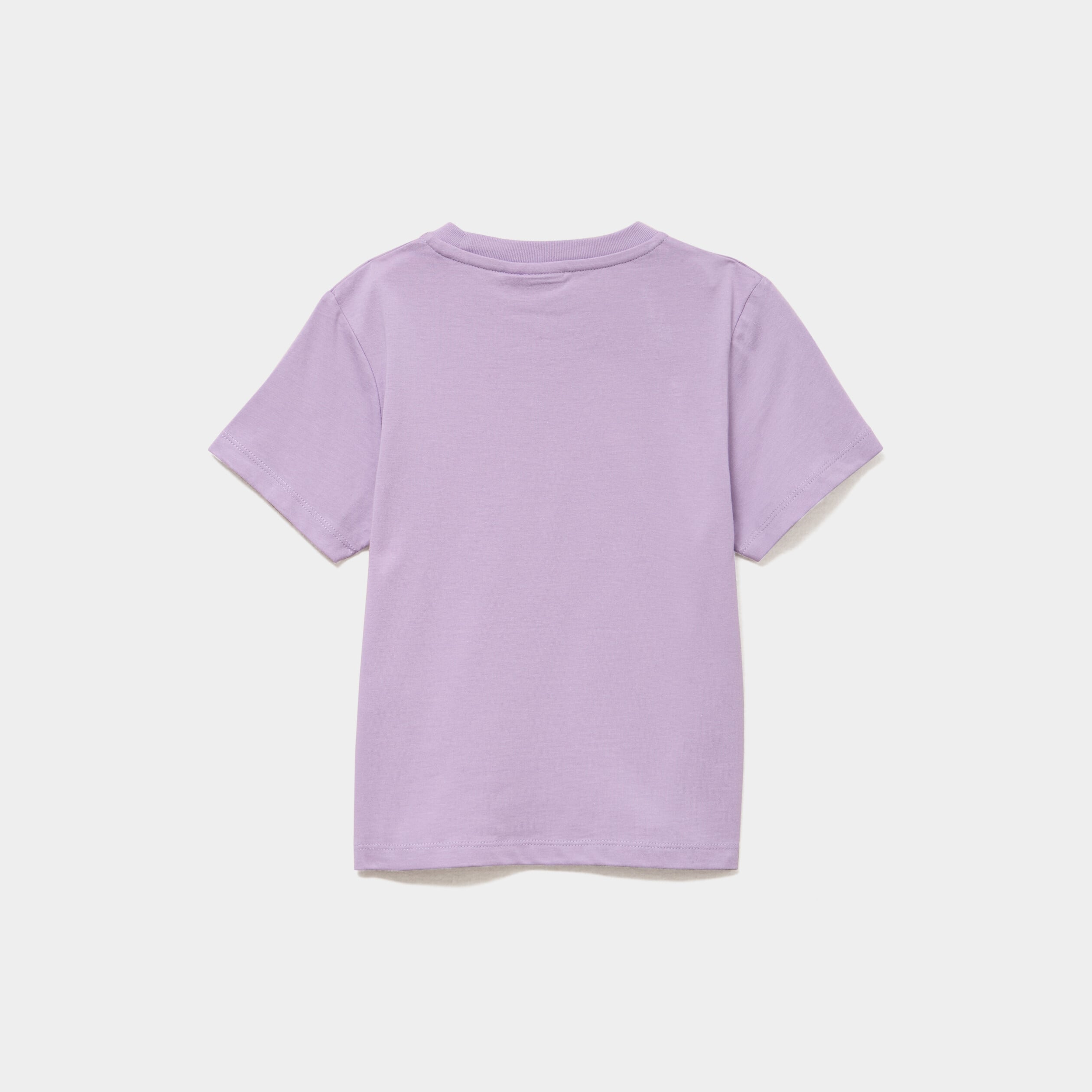 T-shirt col rond coton Smiley World mauve fille