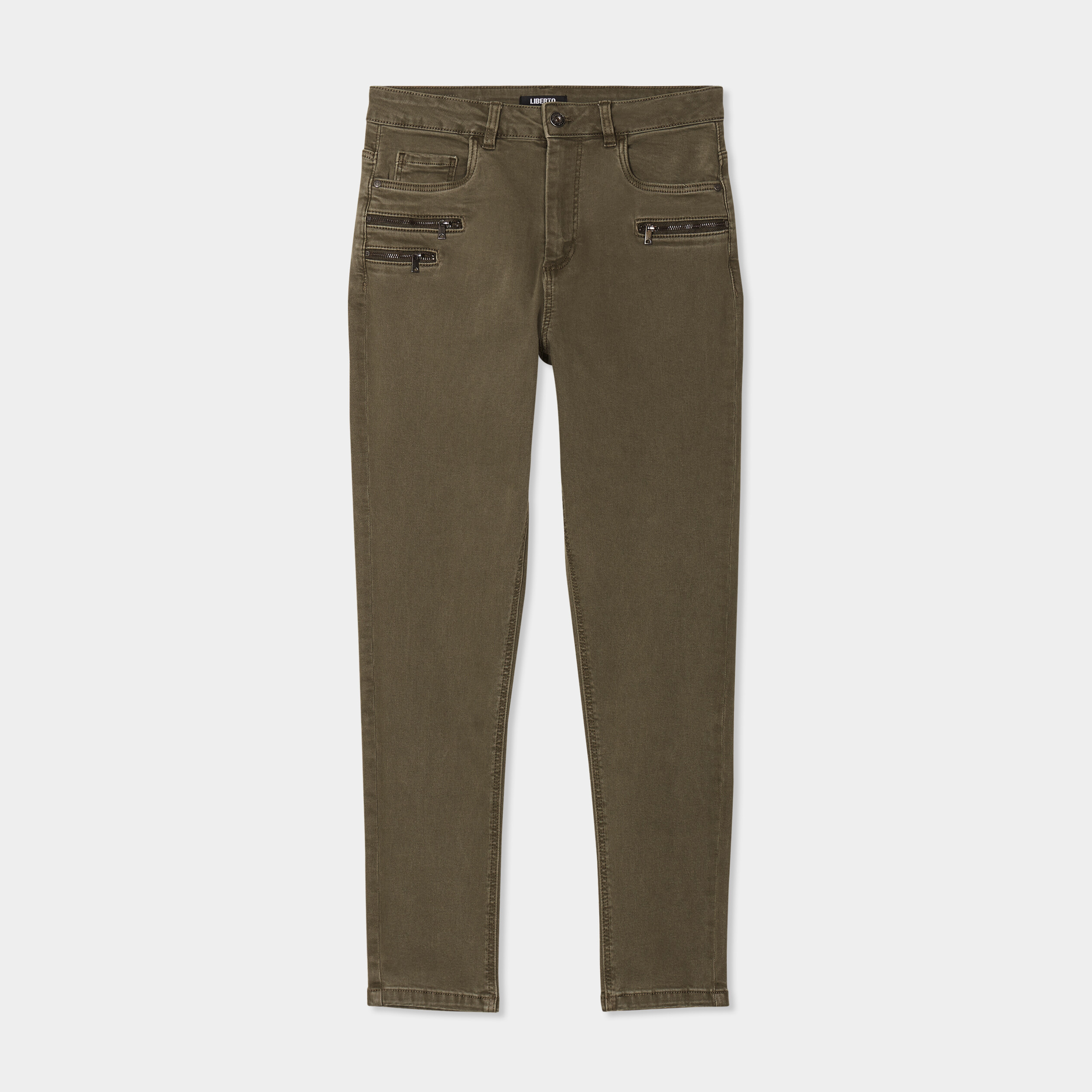 jeans skinny 78eme coton liberto vert kaki femme Jeans skinny 7/8ème coton Liberto vert kaki femme