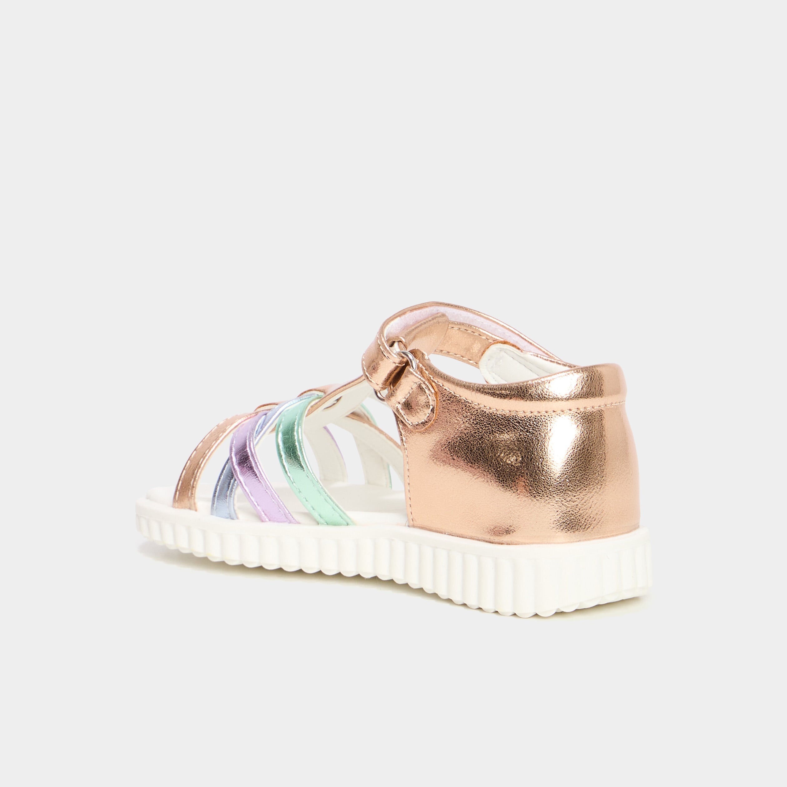 Sandales plates avec semelle souple multicolore fille