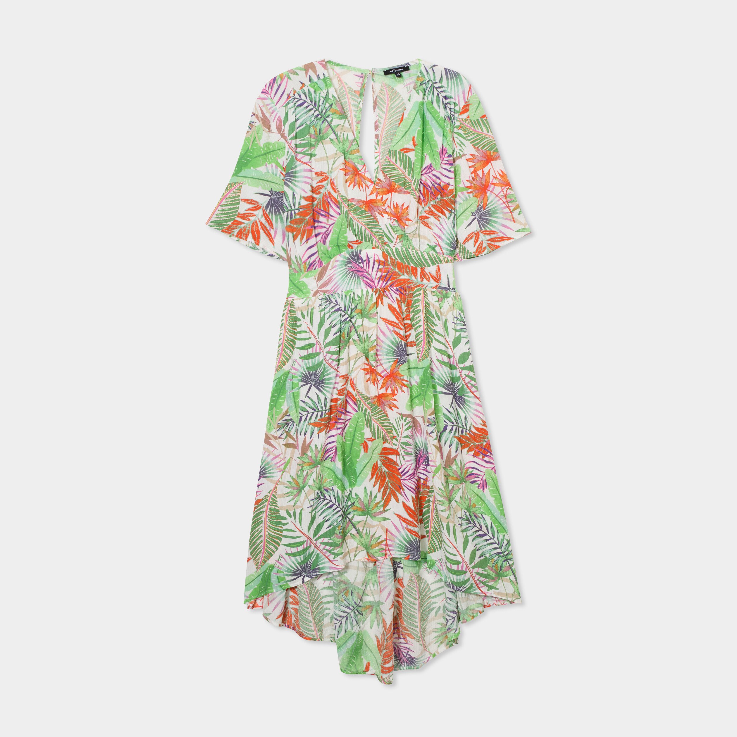 robe asymetrique midi manches courtes blanc femme Robe asymétrique midi manches courtes blanc femme