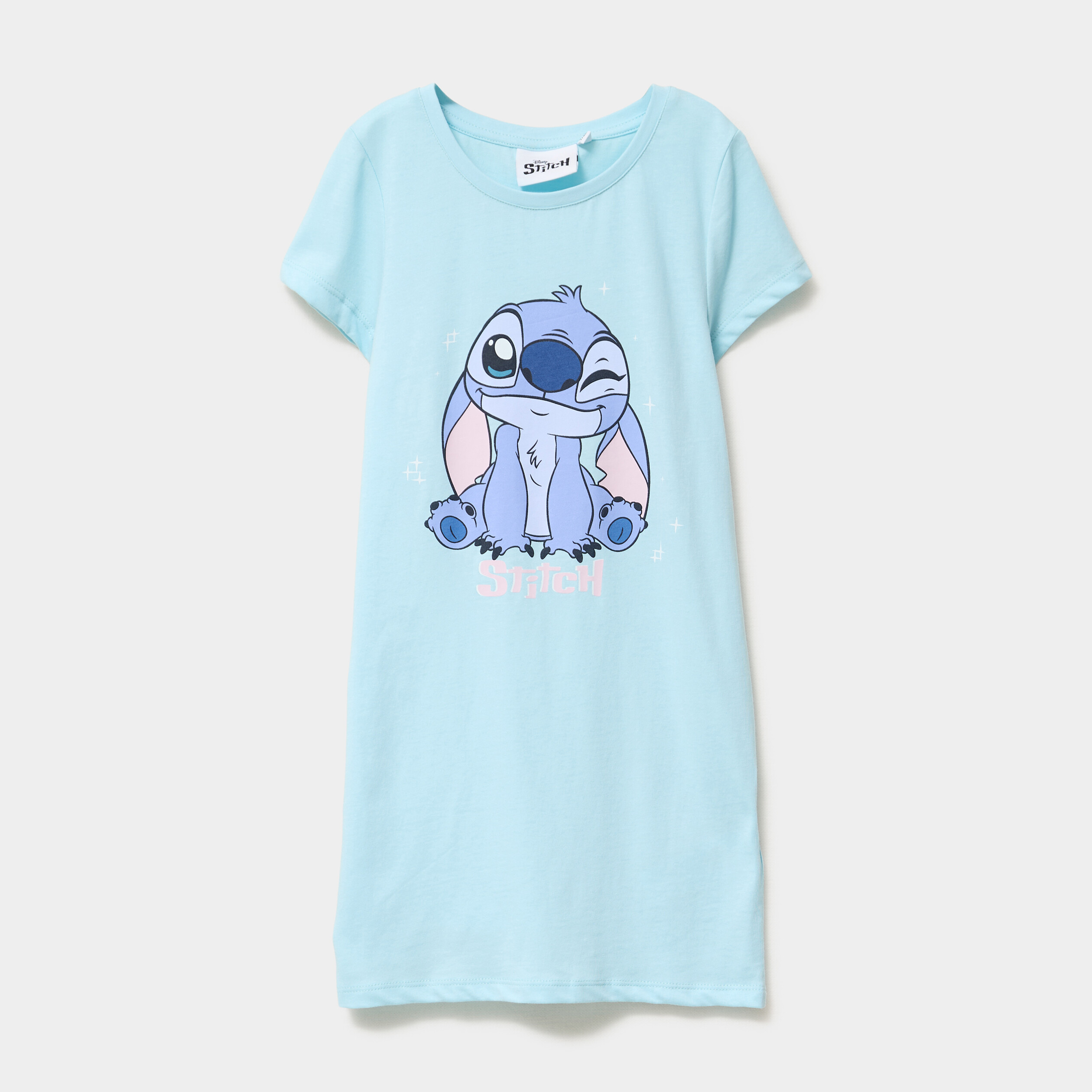Chemise de nuit courte coton Stitch vert fille