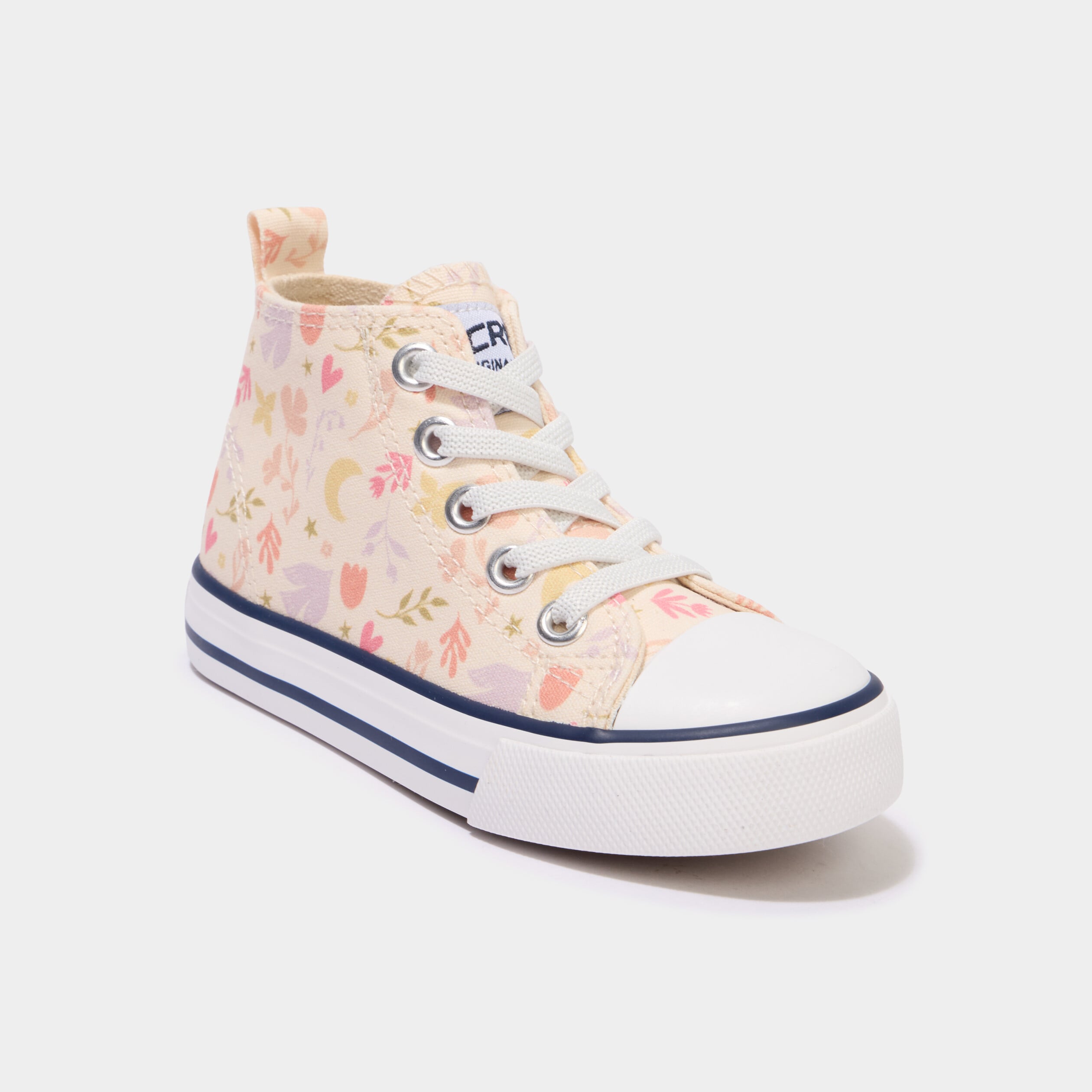 Baskets montantes en toile bout renforc&eacute; multicolore fille