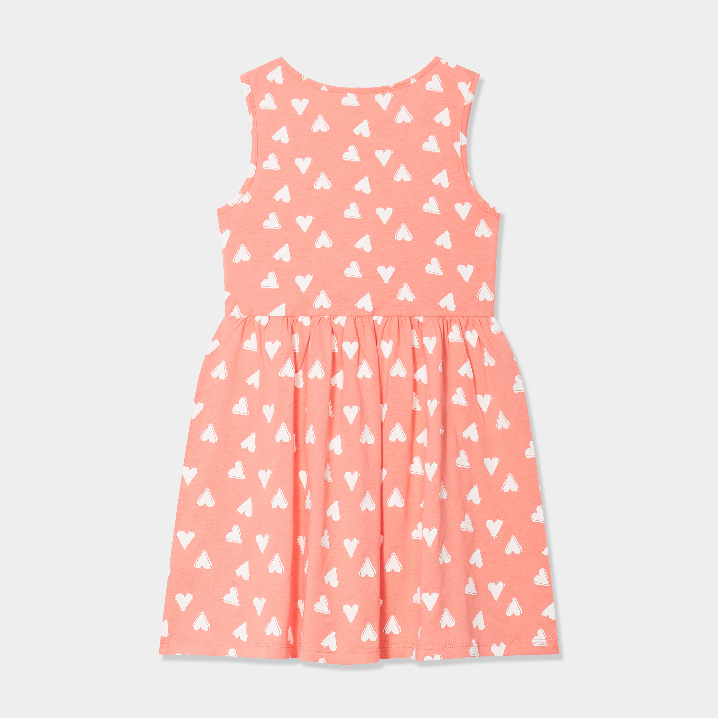 Robe patineuse sans manches coton vieux rose fille