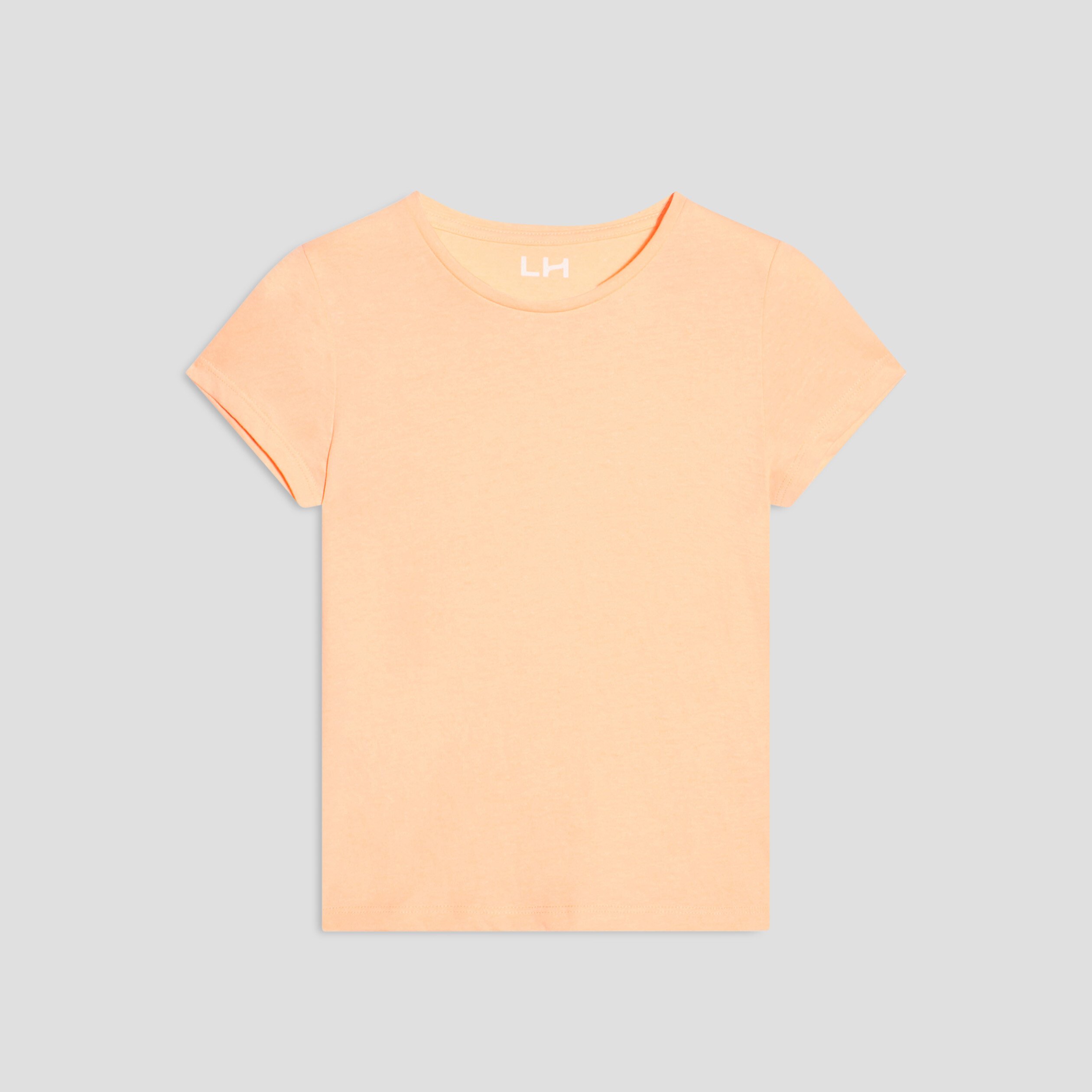 T shirt manches courtes orange fluo fille