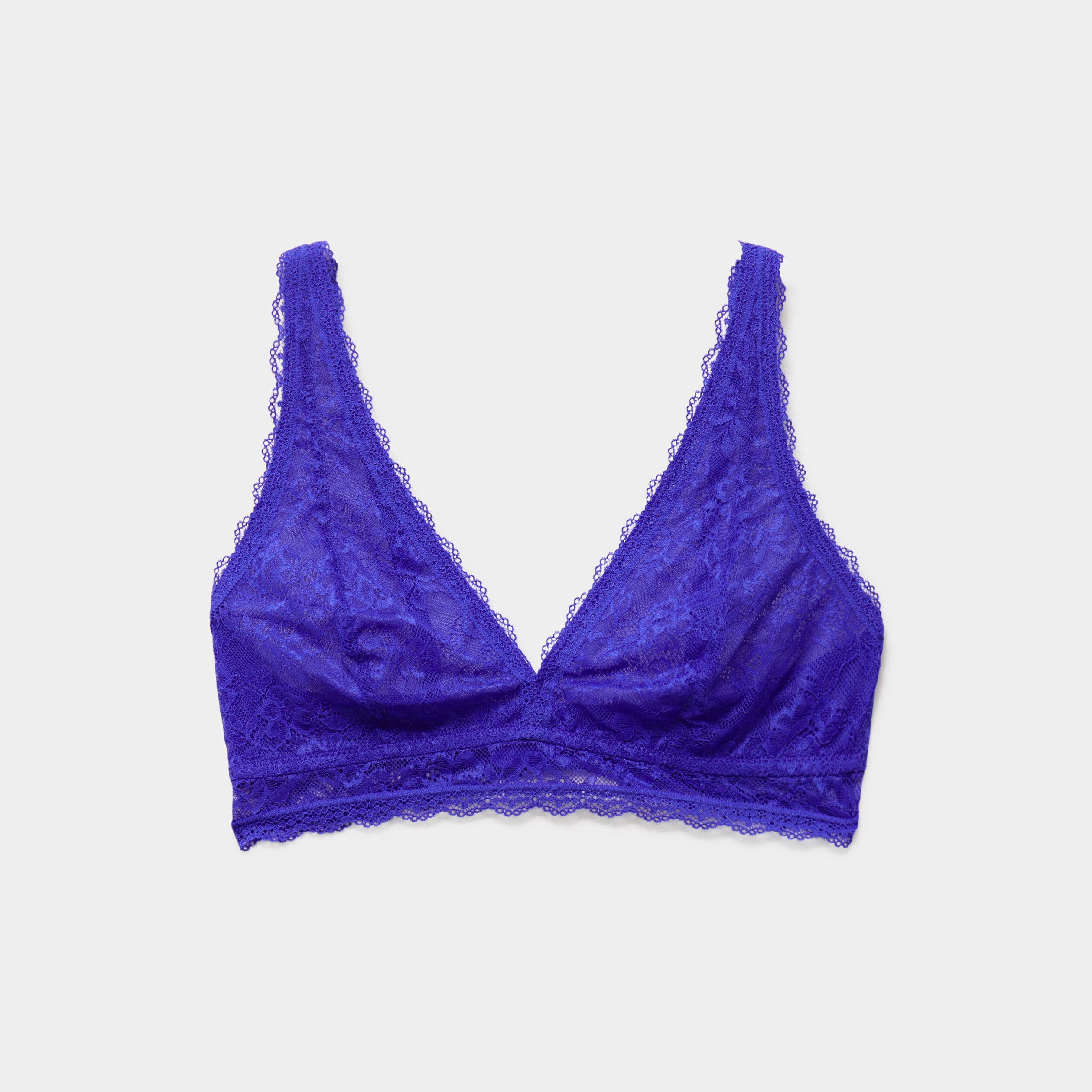 Soutien-gorge triangle dentelle bleu electrique femme