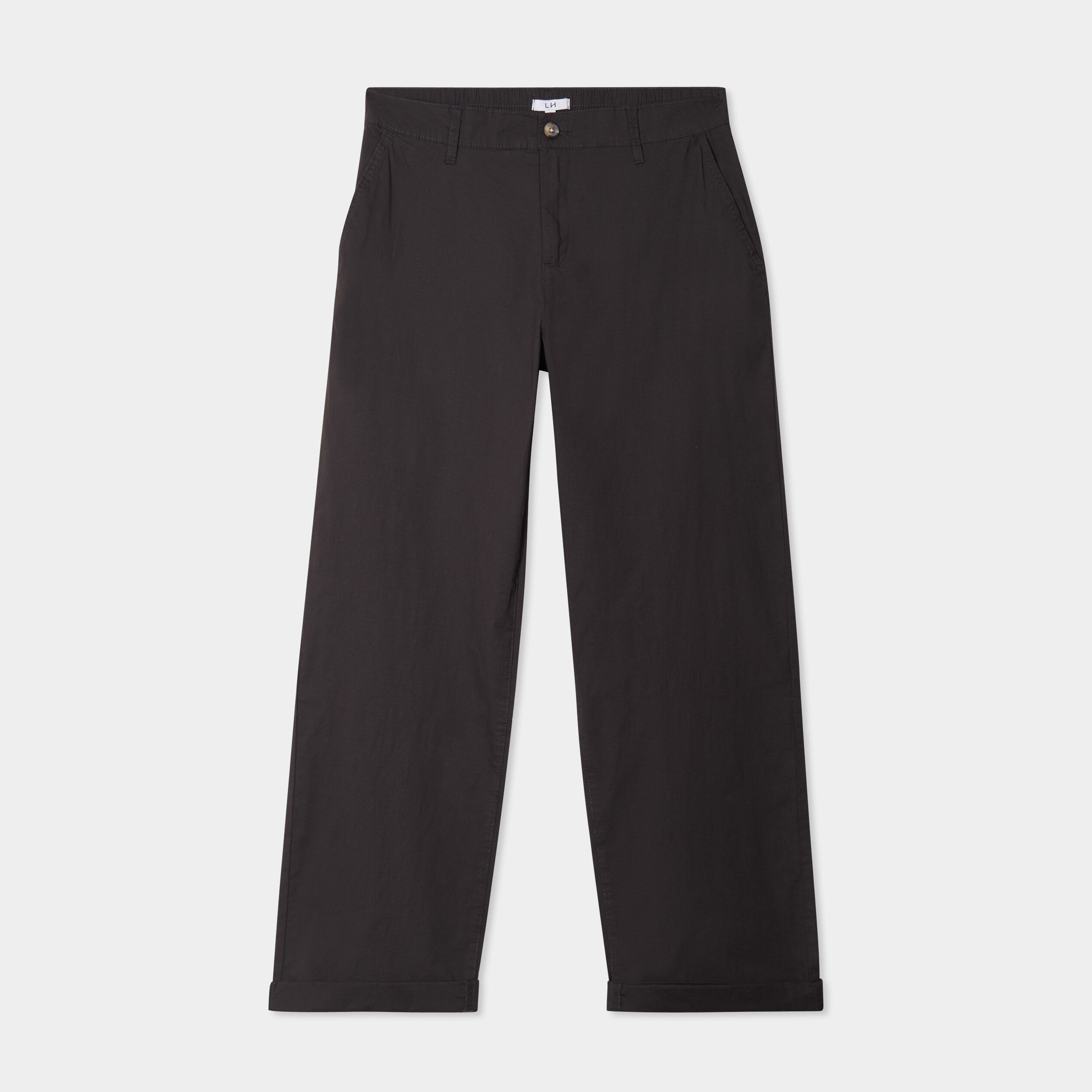 pantalon chino relax coton gris fonce homme Pantalon chino relax coton gris foncé homme
