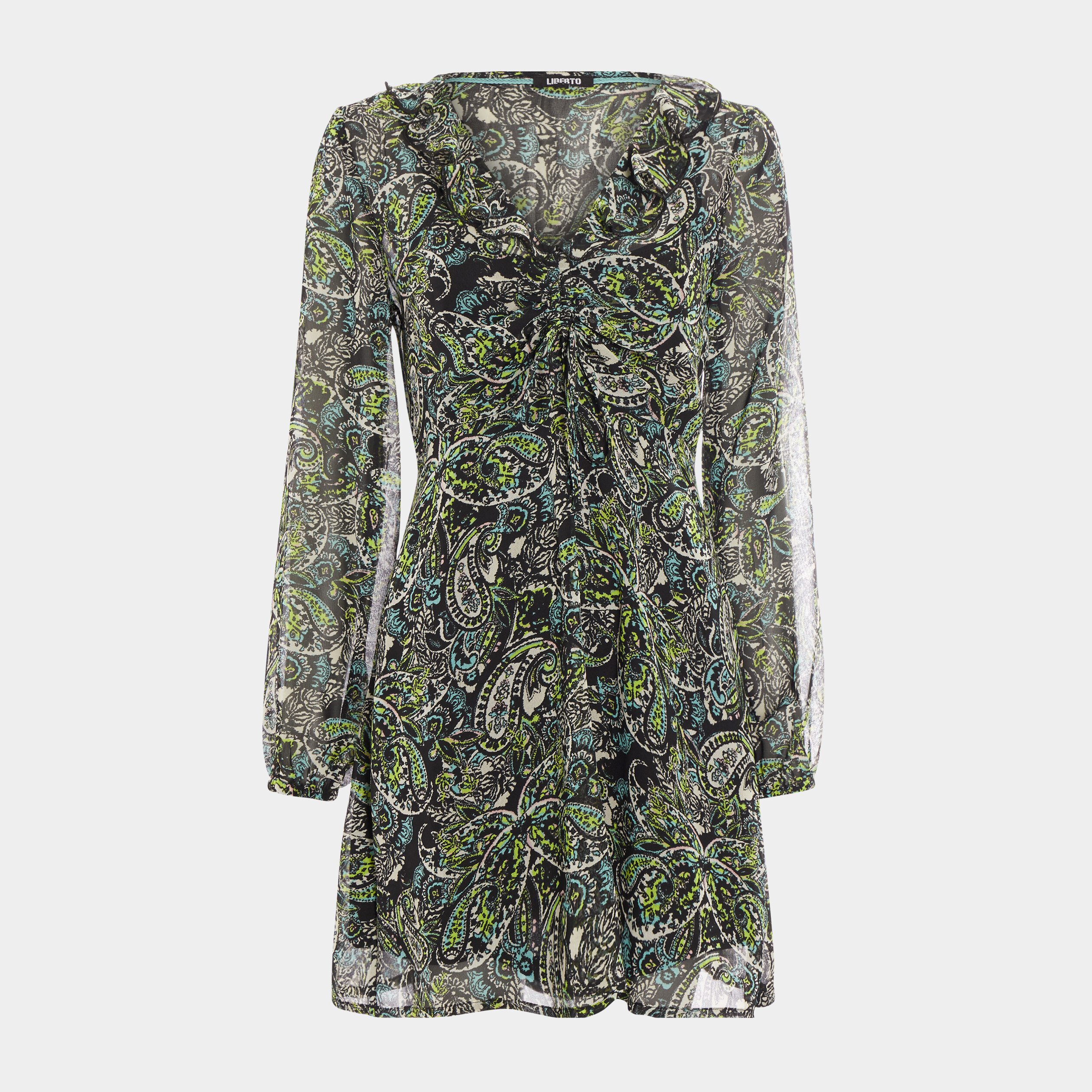 Robe évasée à détails volantés Liberto noir femme