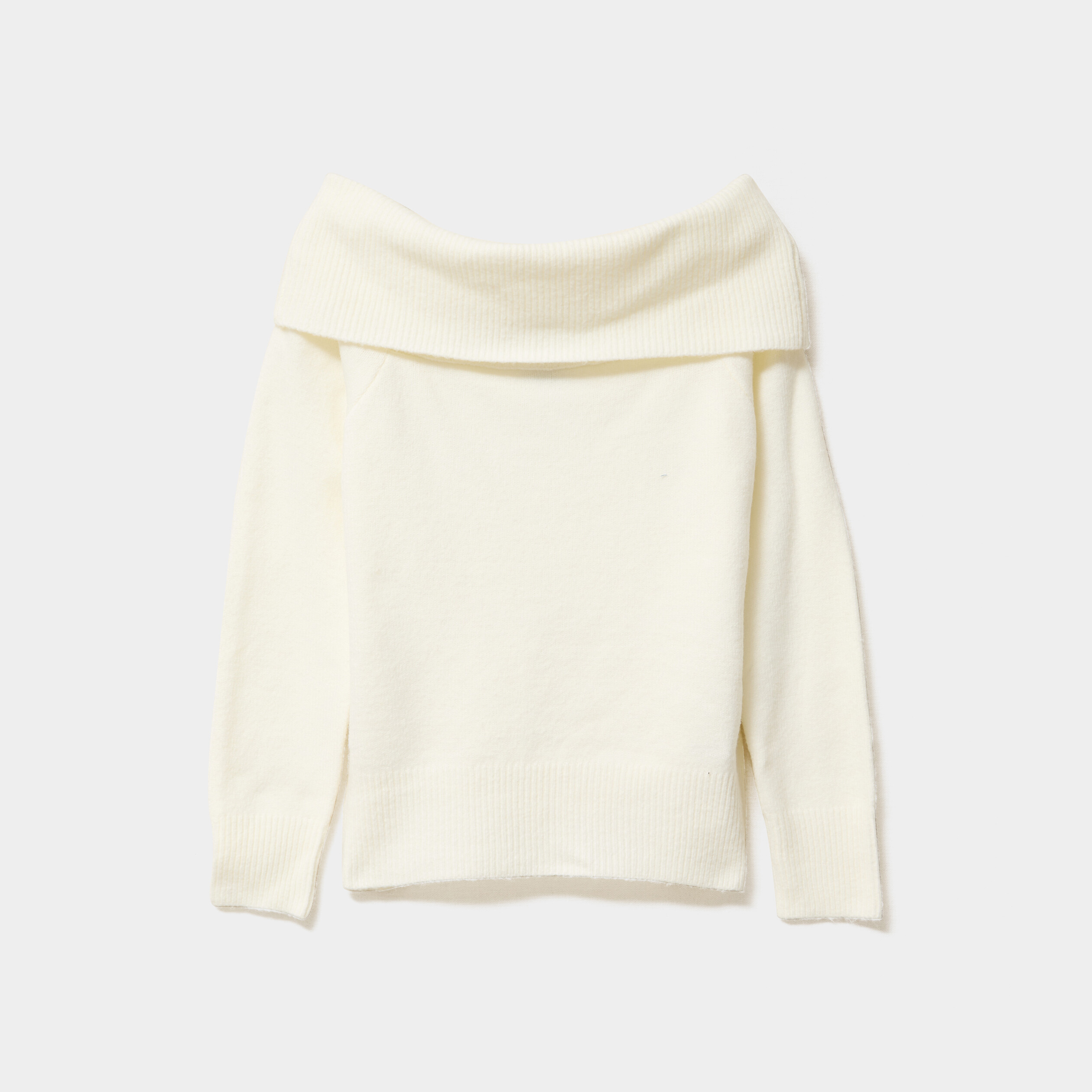 pull col bardot cintree manches longues blanc femme Pull col bardot cintrée manches longues blanc femme