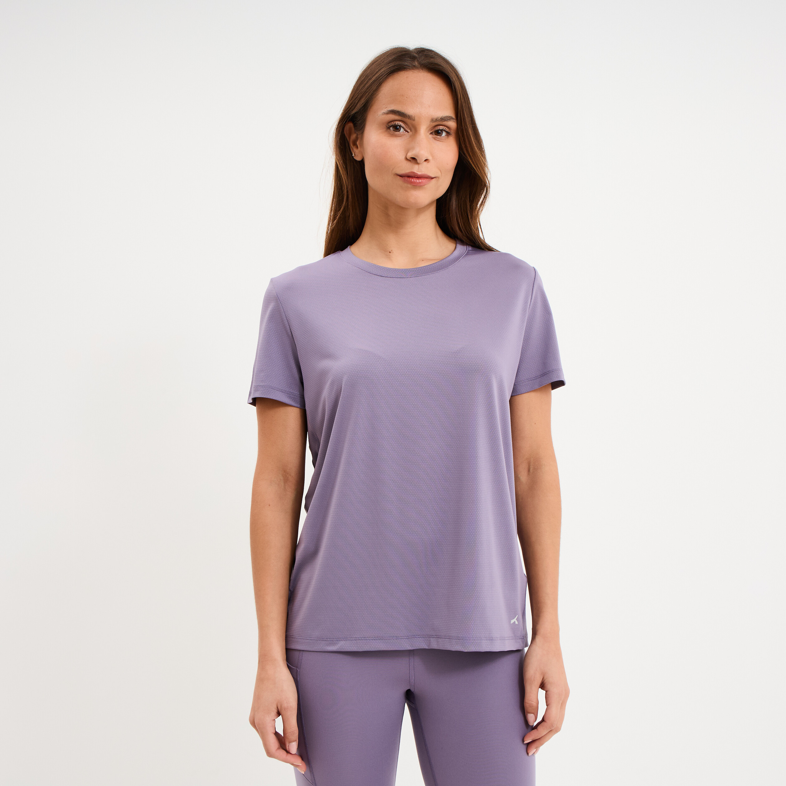 T-shirt de sport droit manches courtes violet femme