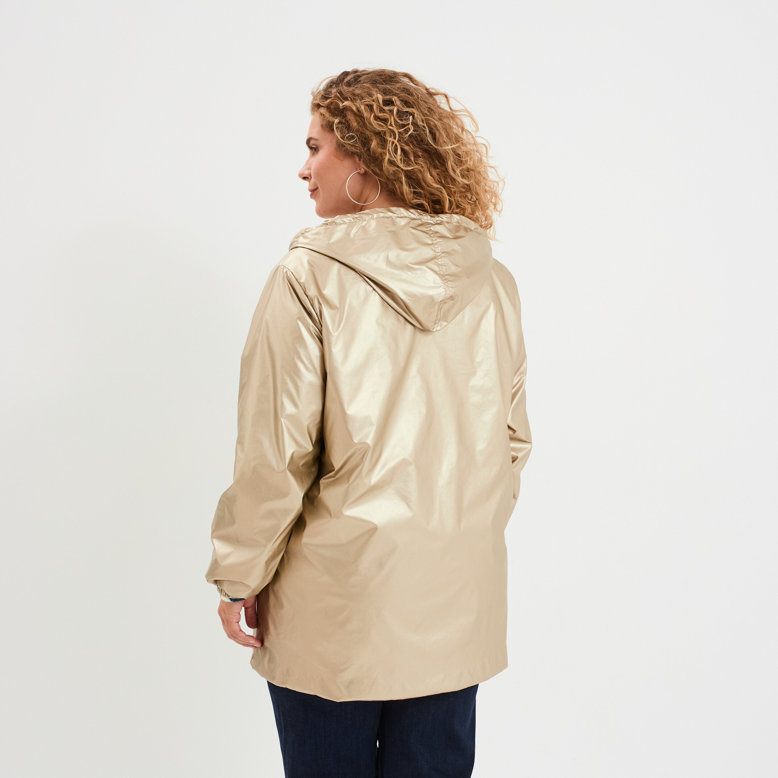 Parka imperméable à capuche jaune or femme grande taille La Halle