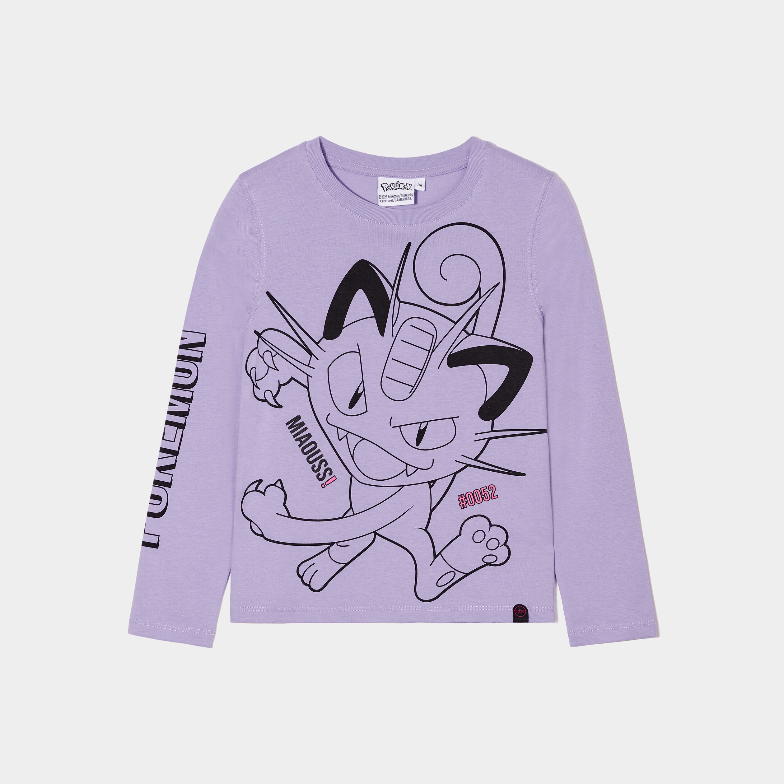 t shirt manches longues pokemon miaouss parme fille T-shirt manches longues Pokémon Miaouss parme fille