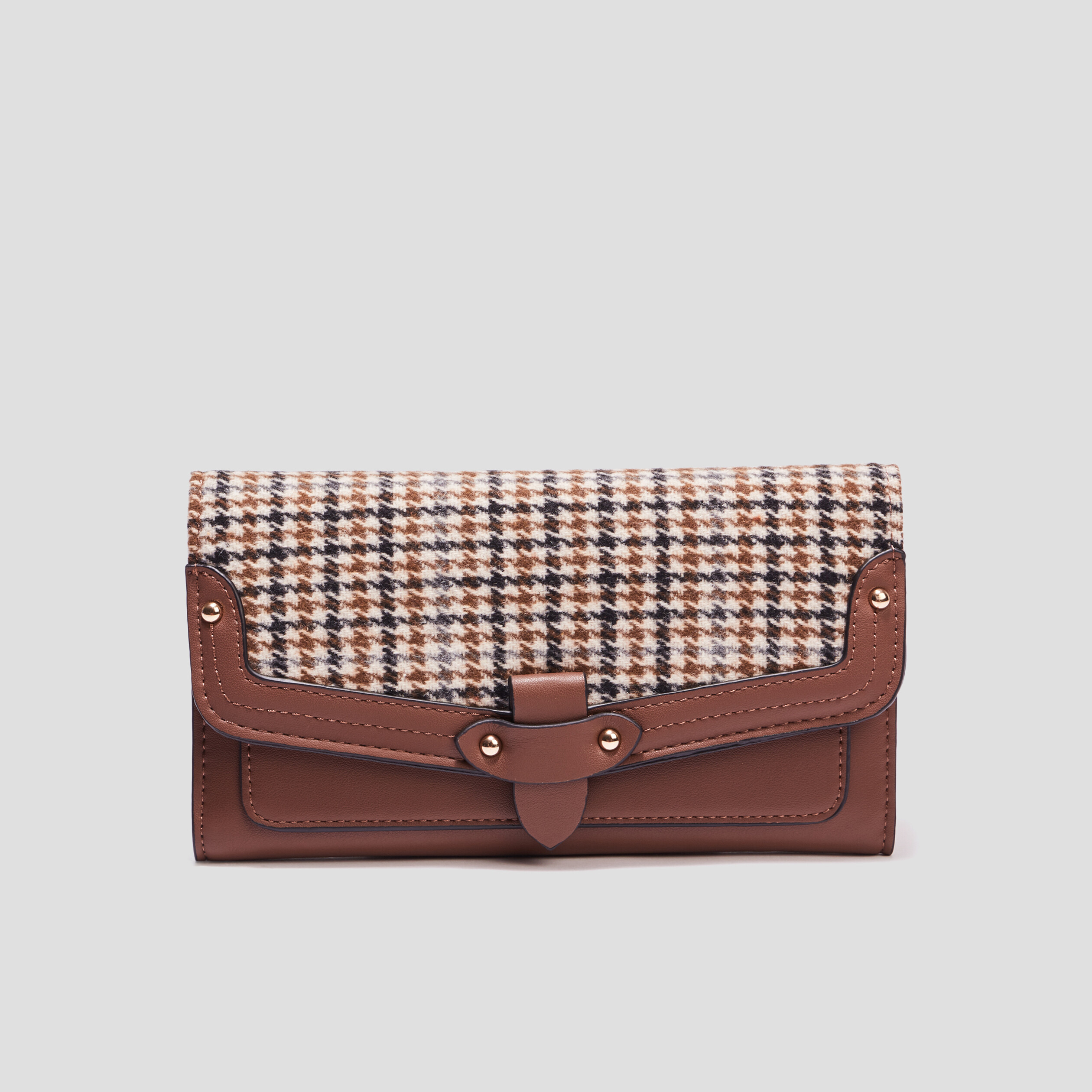 Portefeuille avec rabat marron cognac femme