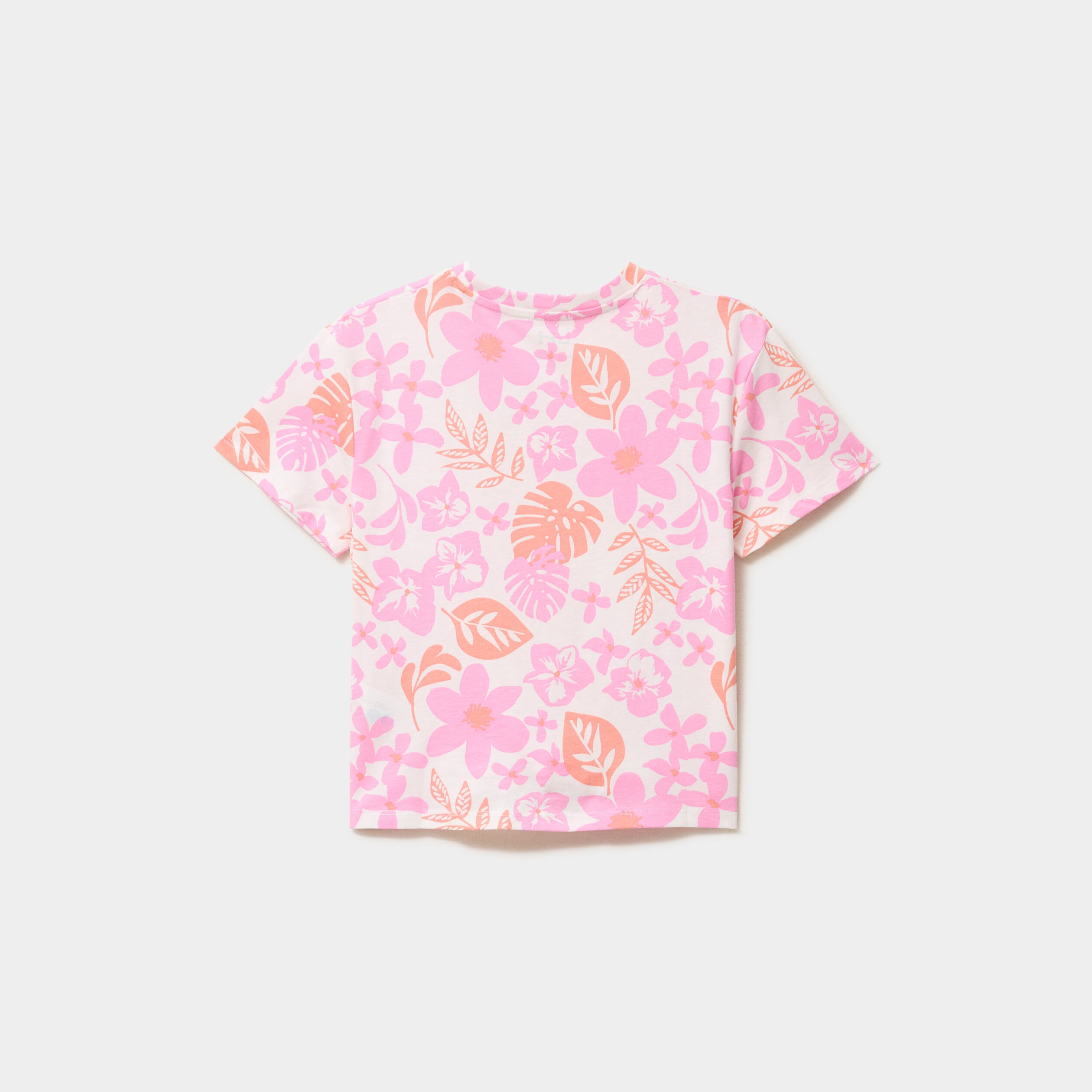T-shirt nou&eacute; manches courtes coton ecru fille