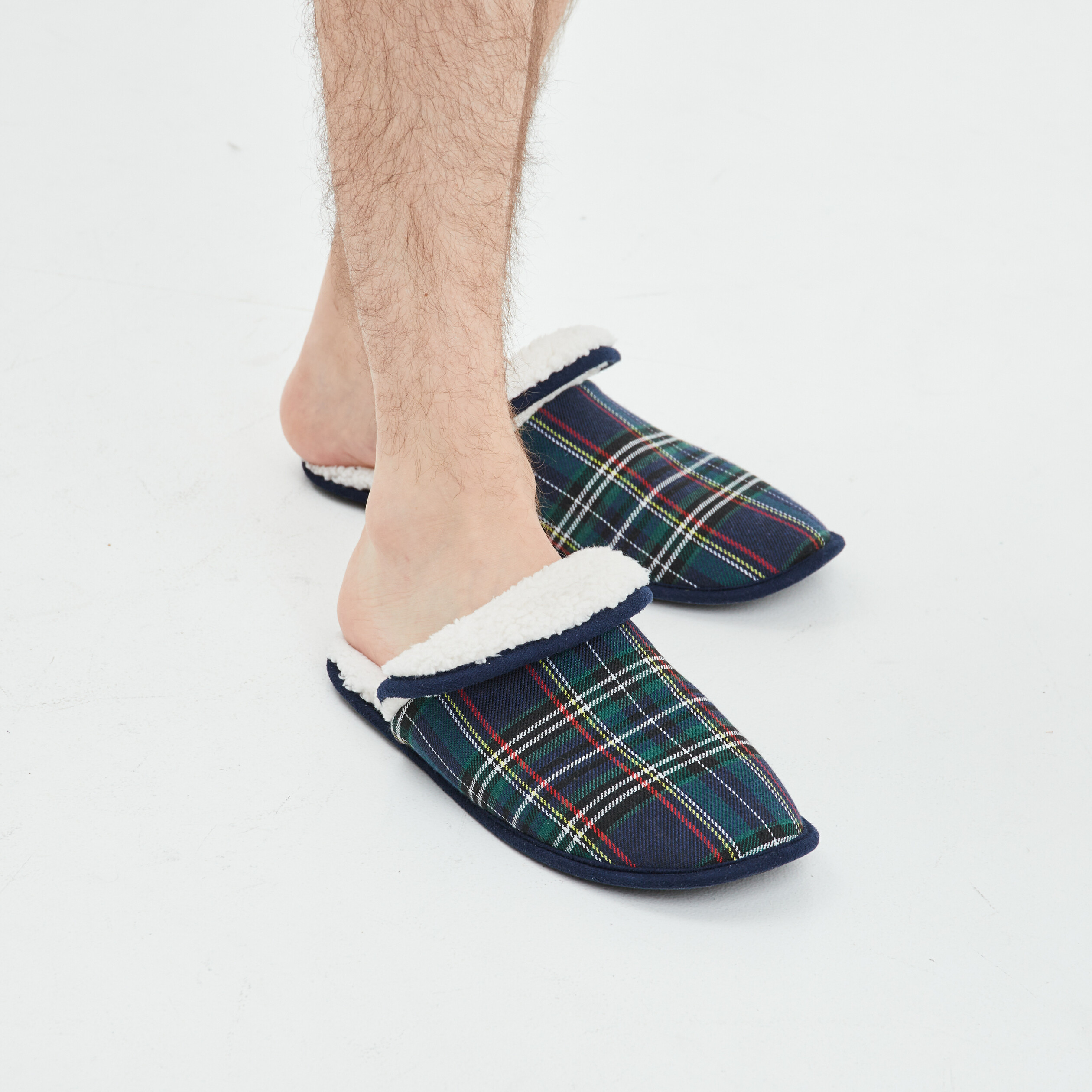 chaussons mules avec revers multicolore homme Chaussons mules avec revers multicolore homme