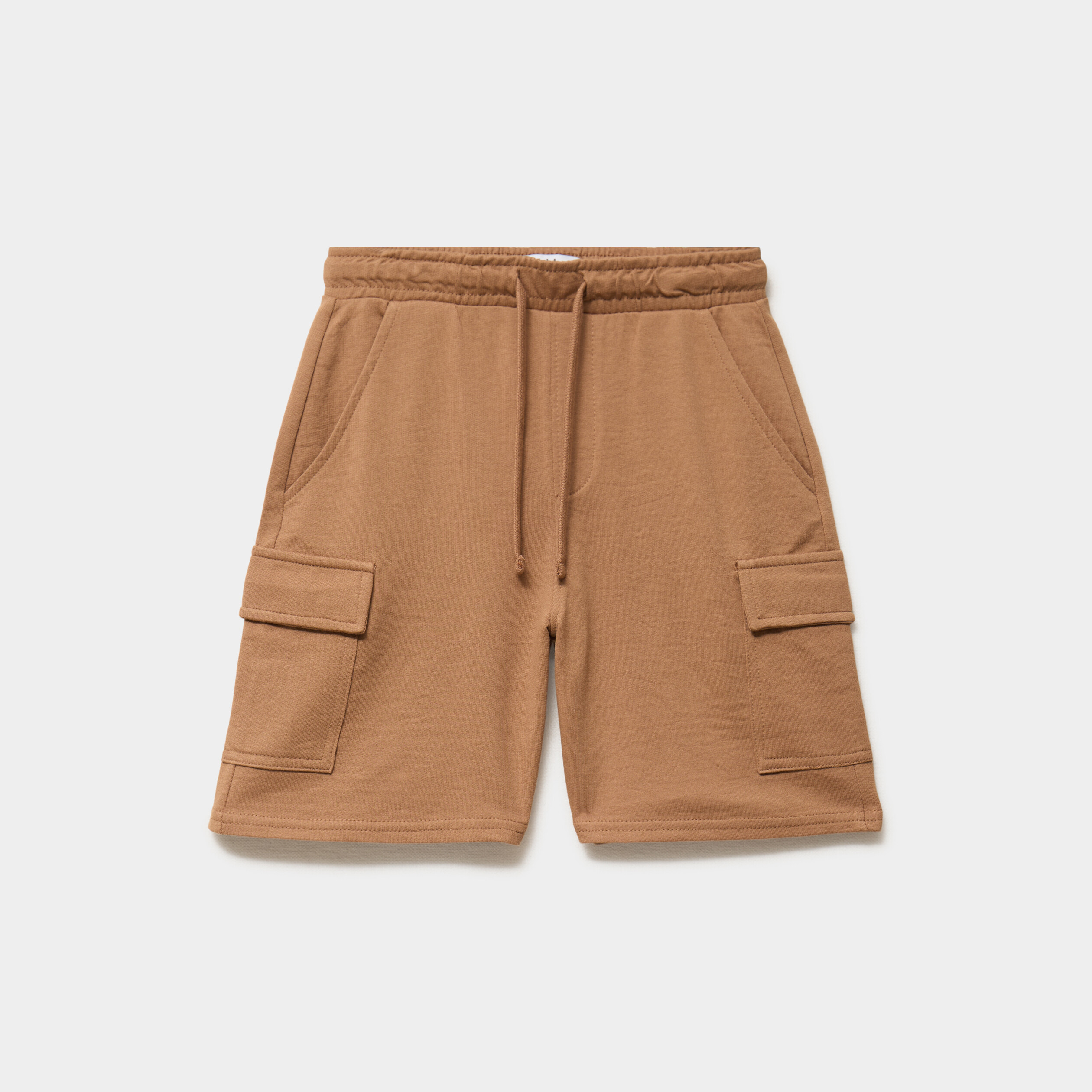 Short cargo molleton taille &eacute;lastiqu&eacute;e marron gar&ccedil;on