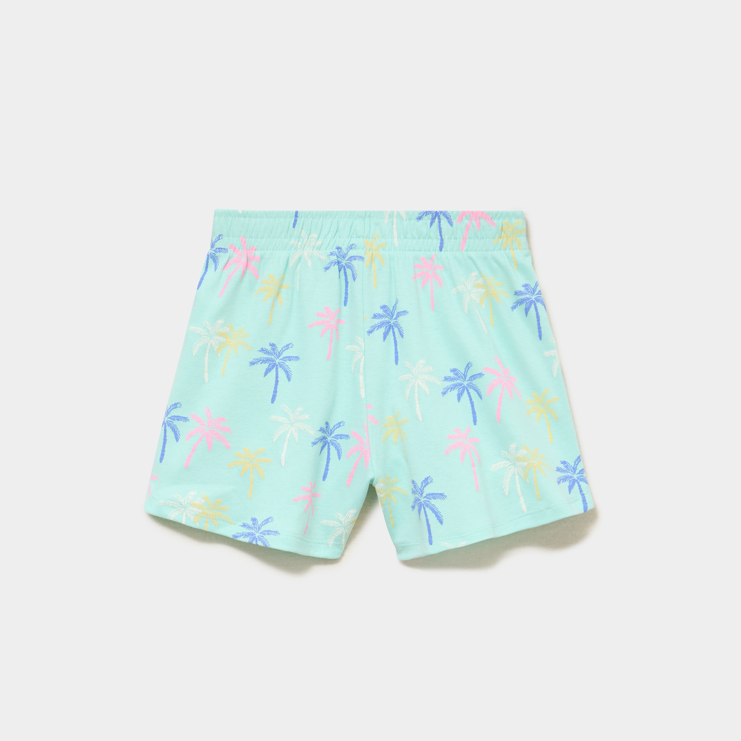 Lot 2 shorts coton taille &eacute;lastiqu&eacute;e bleu turquoise fille