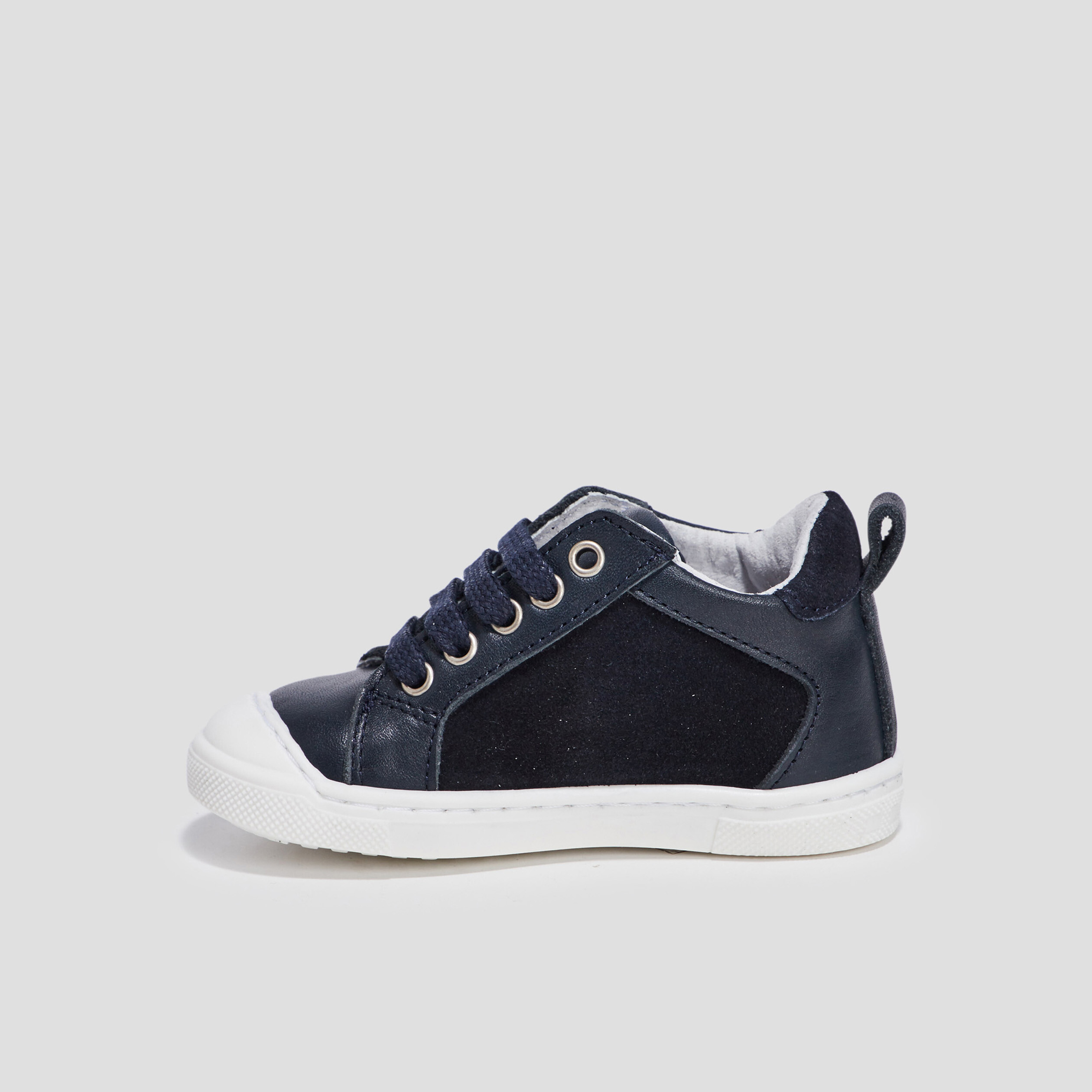 Bottillons en cuir bleu marine bébé garçon