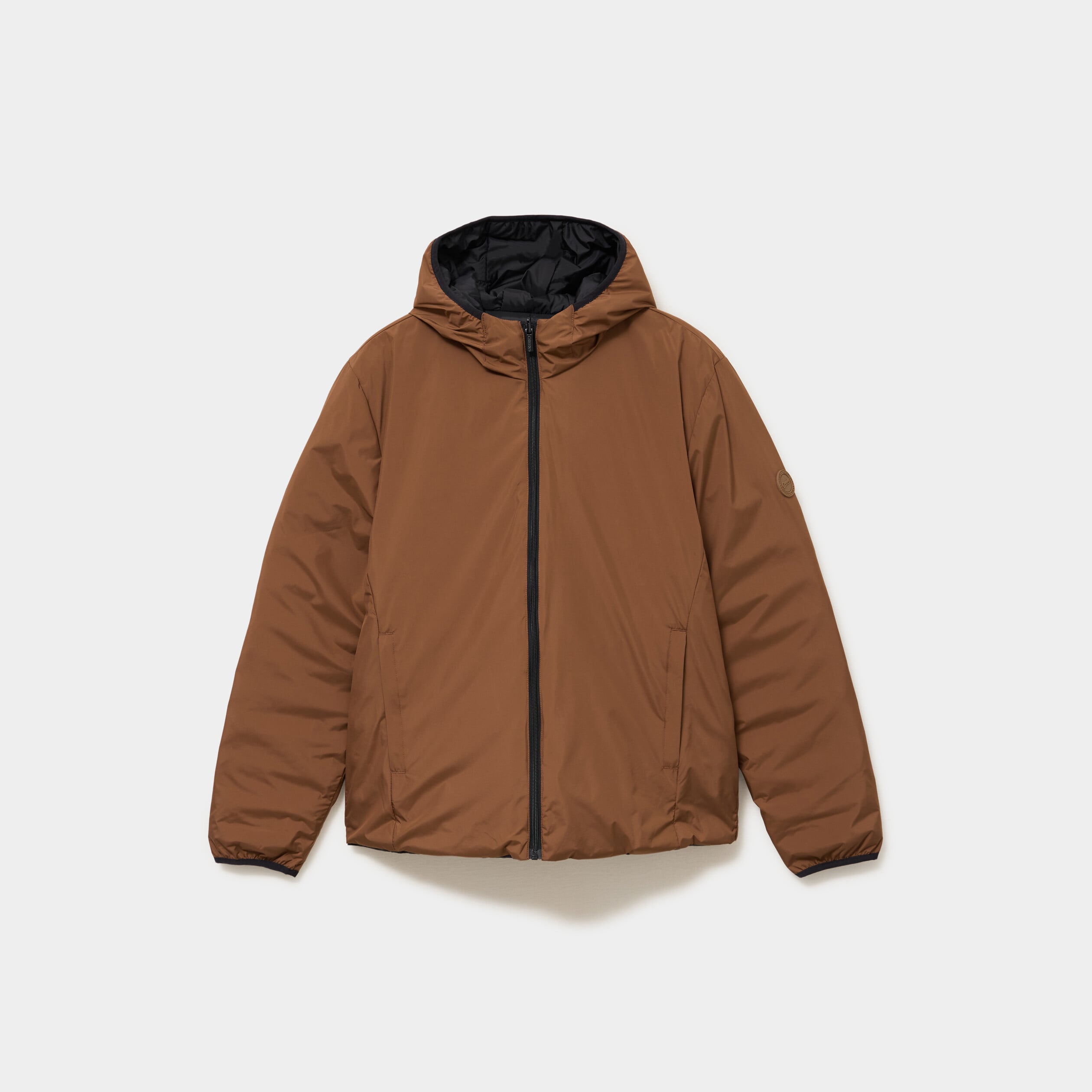 Blouson r&eacute;versible coupe-vent d&eacute;perlant marron homme