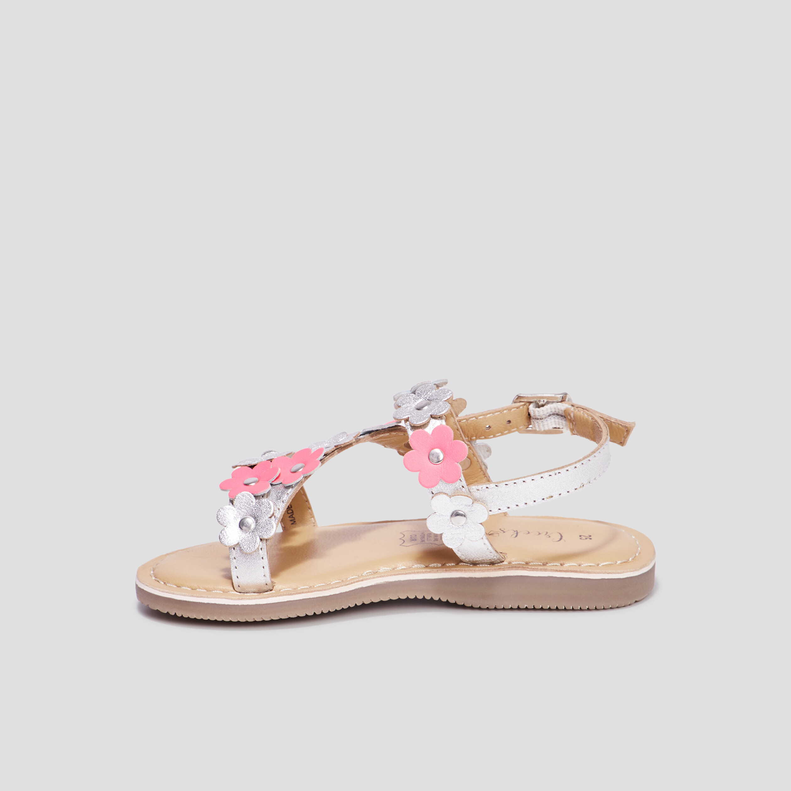 sandales brides a fleurs en cuir creeks rose fille Sandales brides à fleurs en cuir Creeks rose fille
