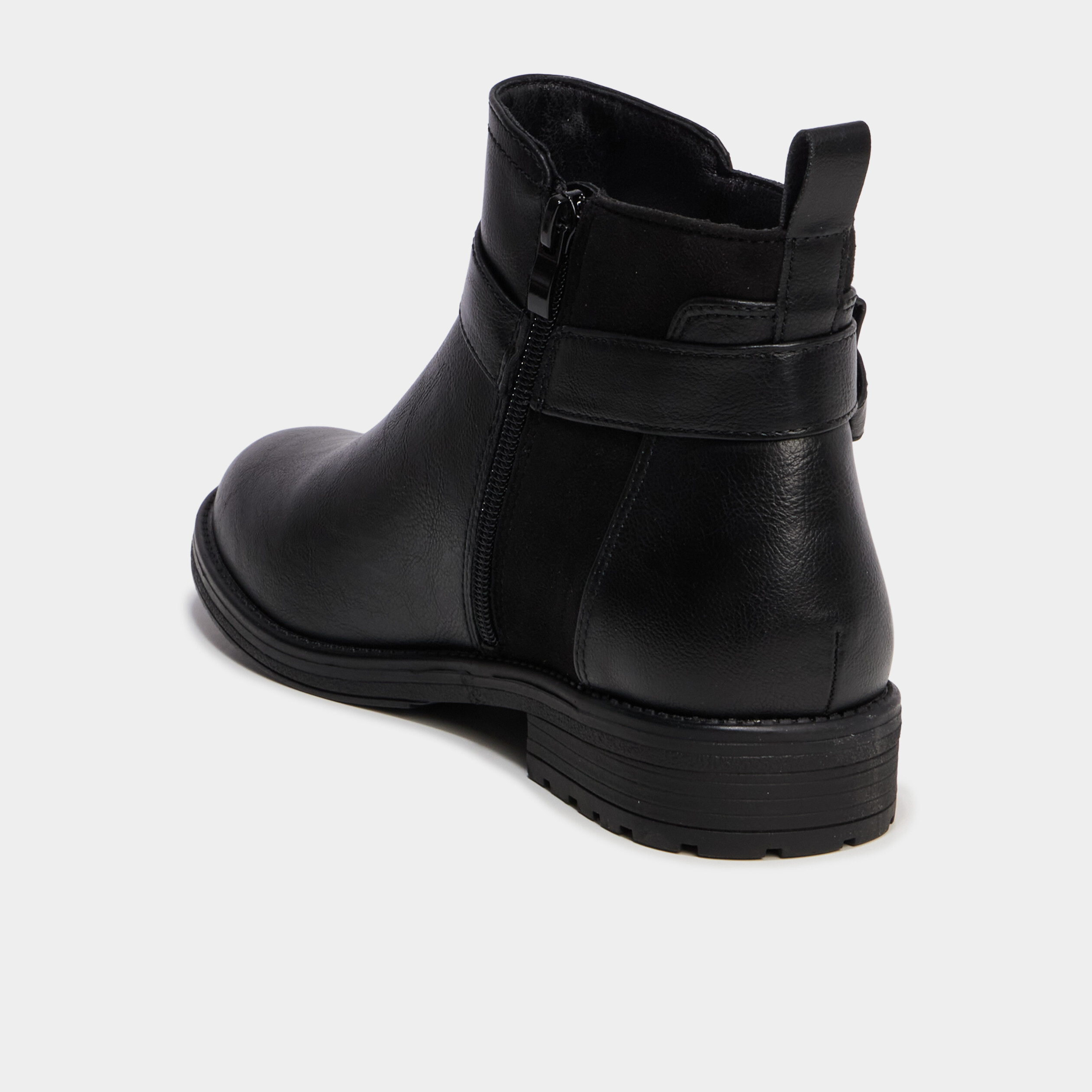 Bottines avec boucles et talons 2 cm noir femme