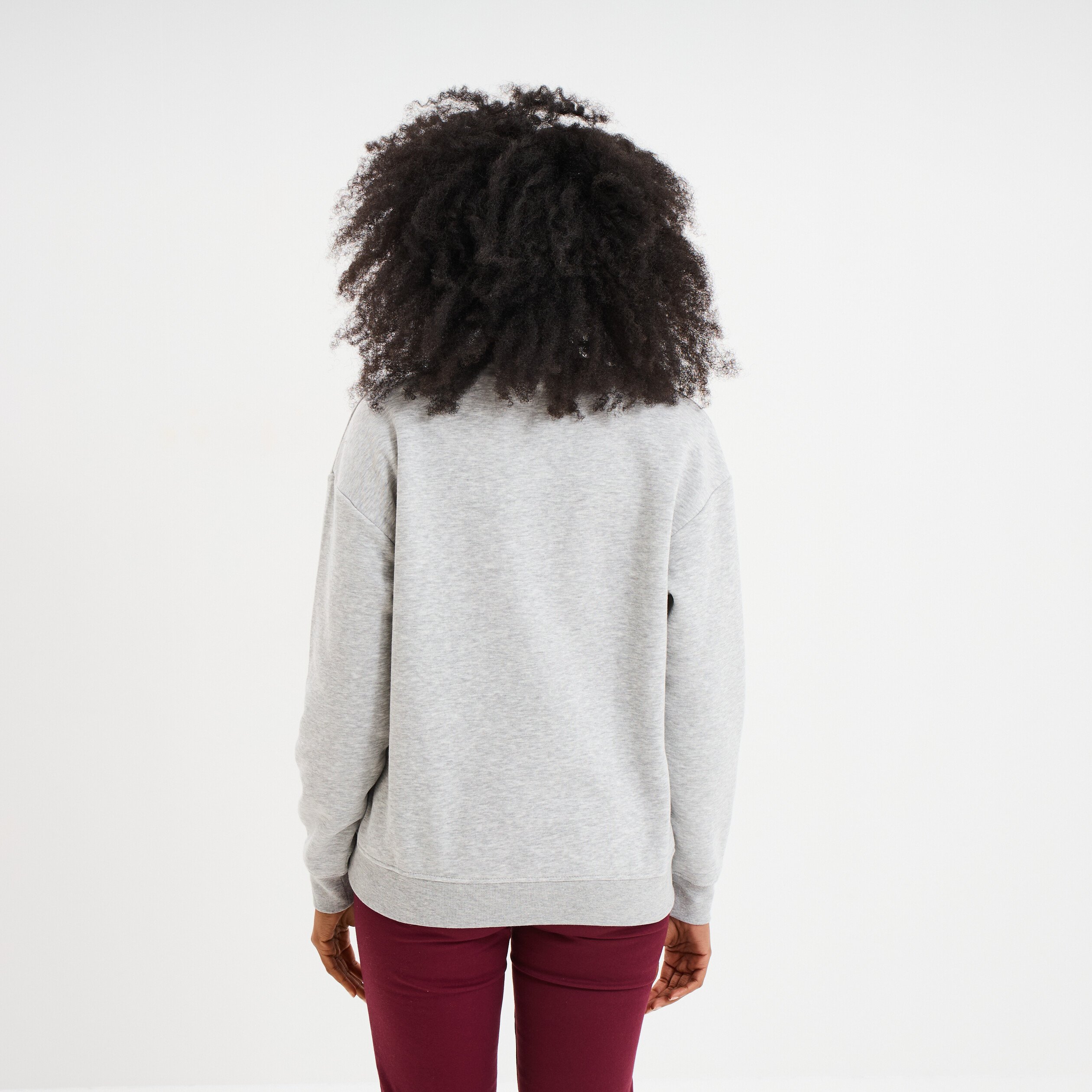 sweat col rond manches longues gris femme Sweat col rond manches longues gris femme