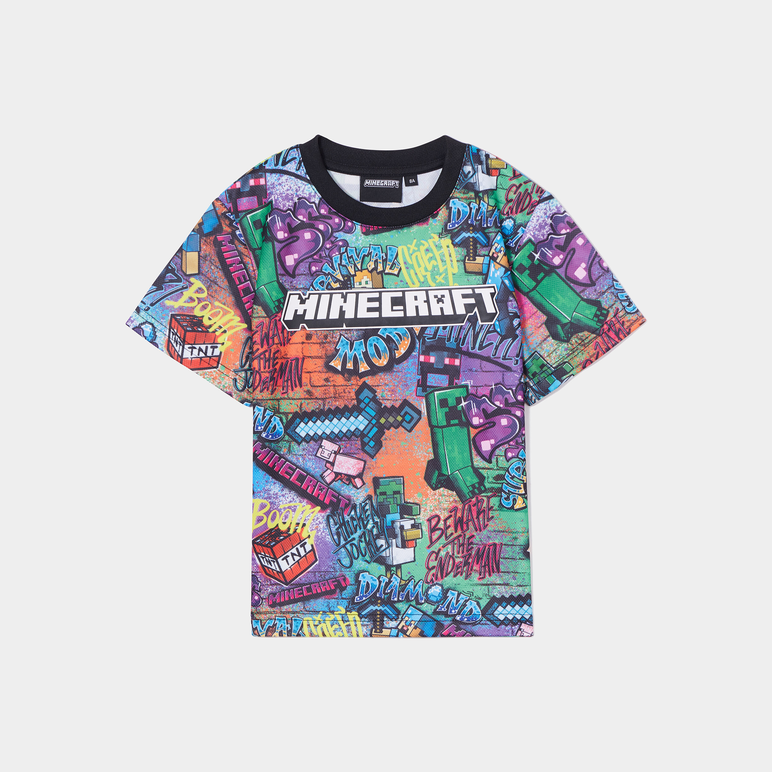 T-shirt manches courtes Minecraft multicolore gar&ccedil;on