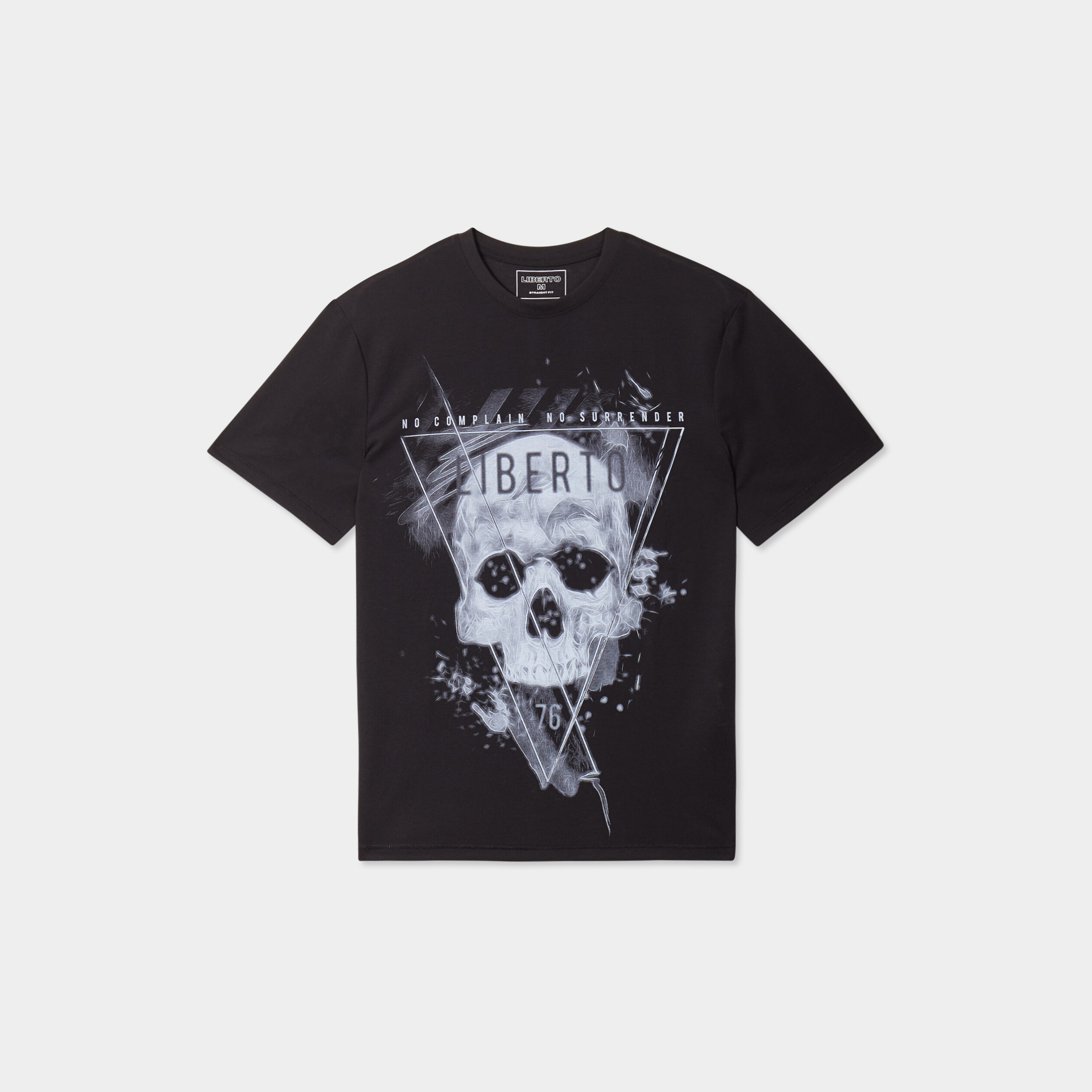 t shirt droit manches courtes liberto noir homme T-shirt droit manches courtes Liberto noir homme