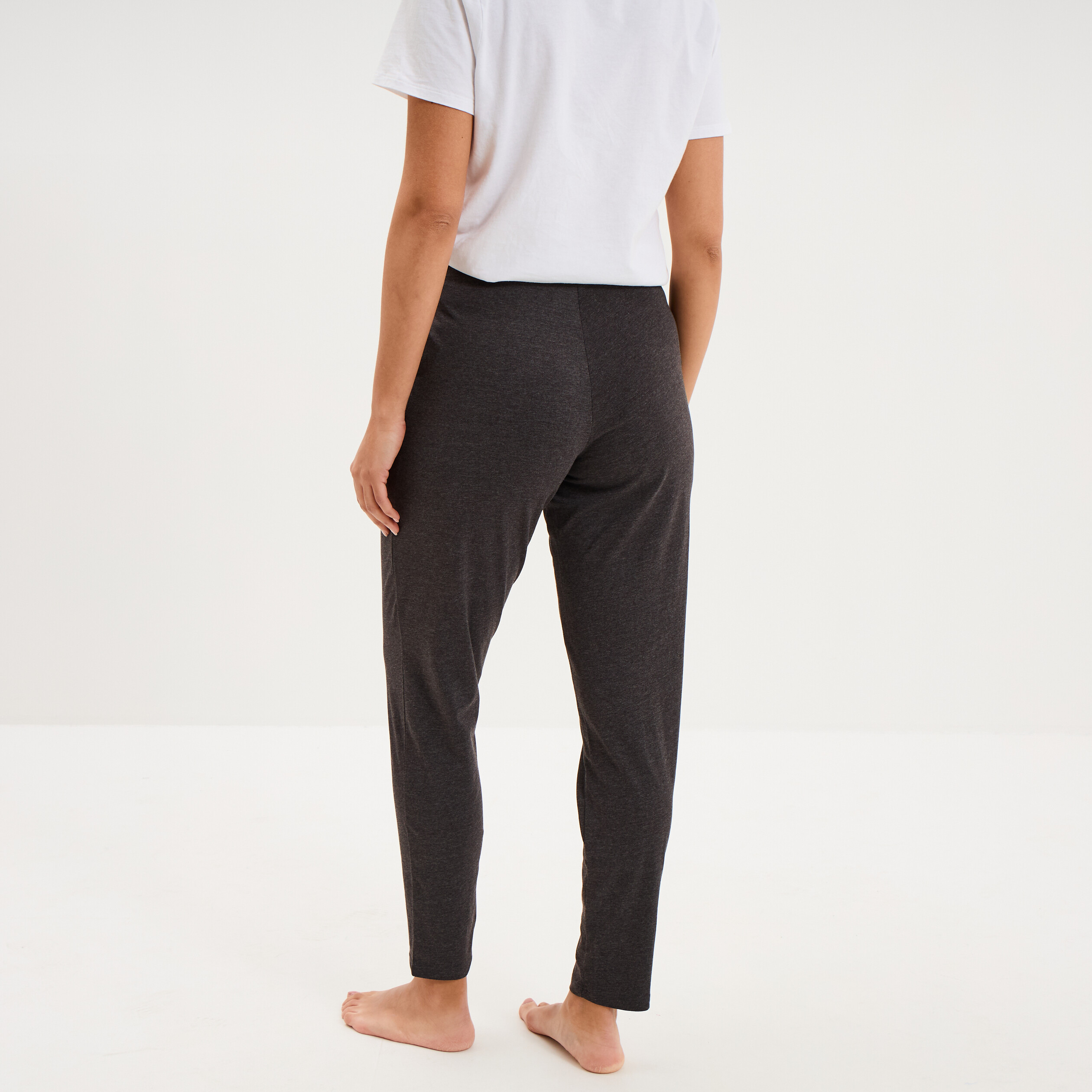 Pantalon de pyjama ajust&eacute; gris fonc&eacute; femme