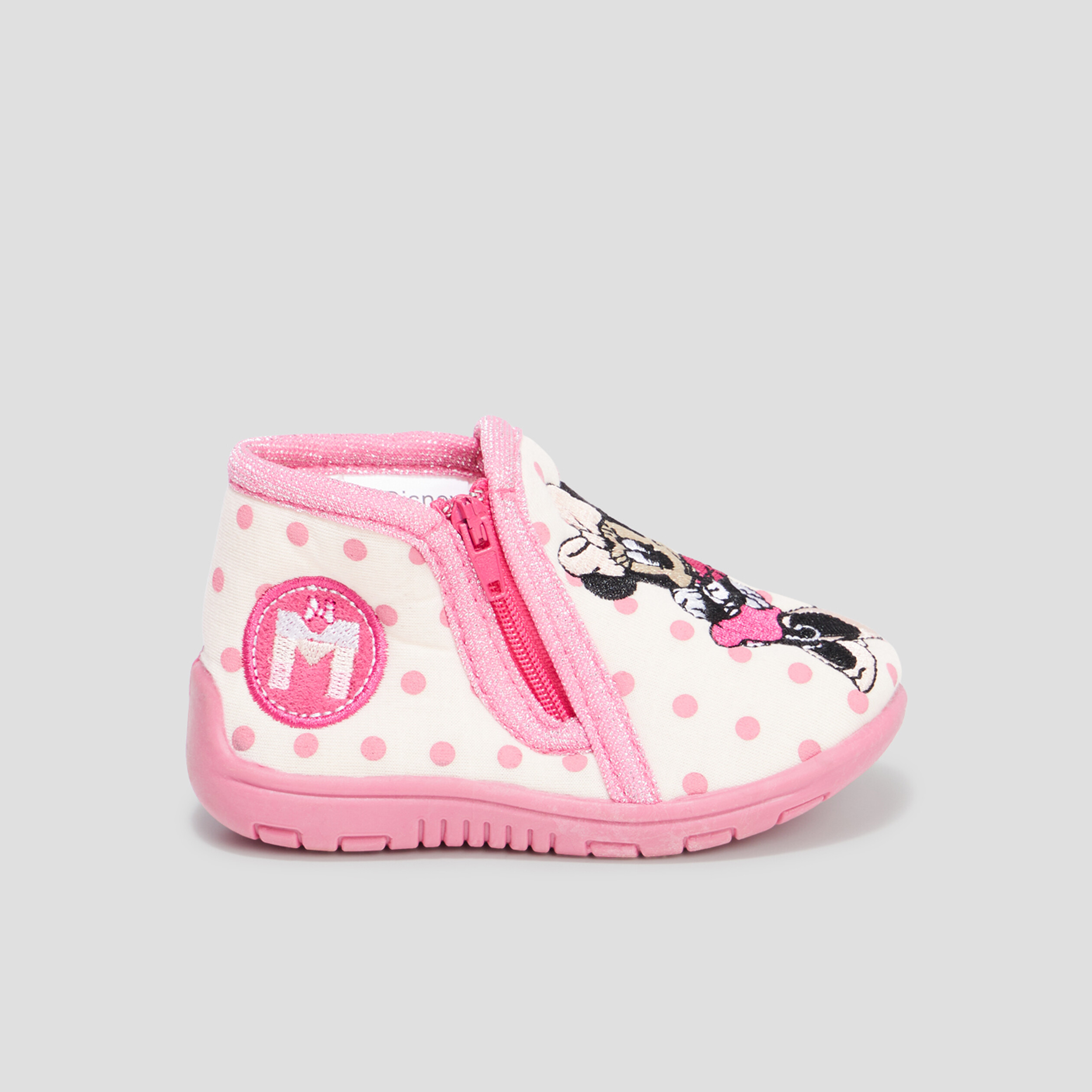 chaussons bottillons zippes minnie rose bebef Chaussons bottillons zippés Minnie rose bébé fille