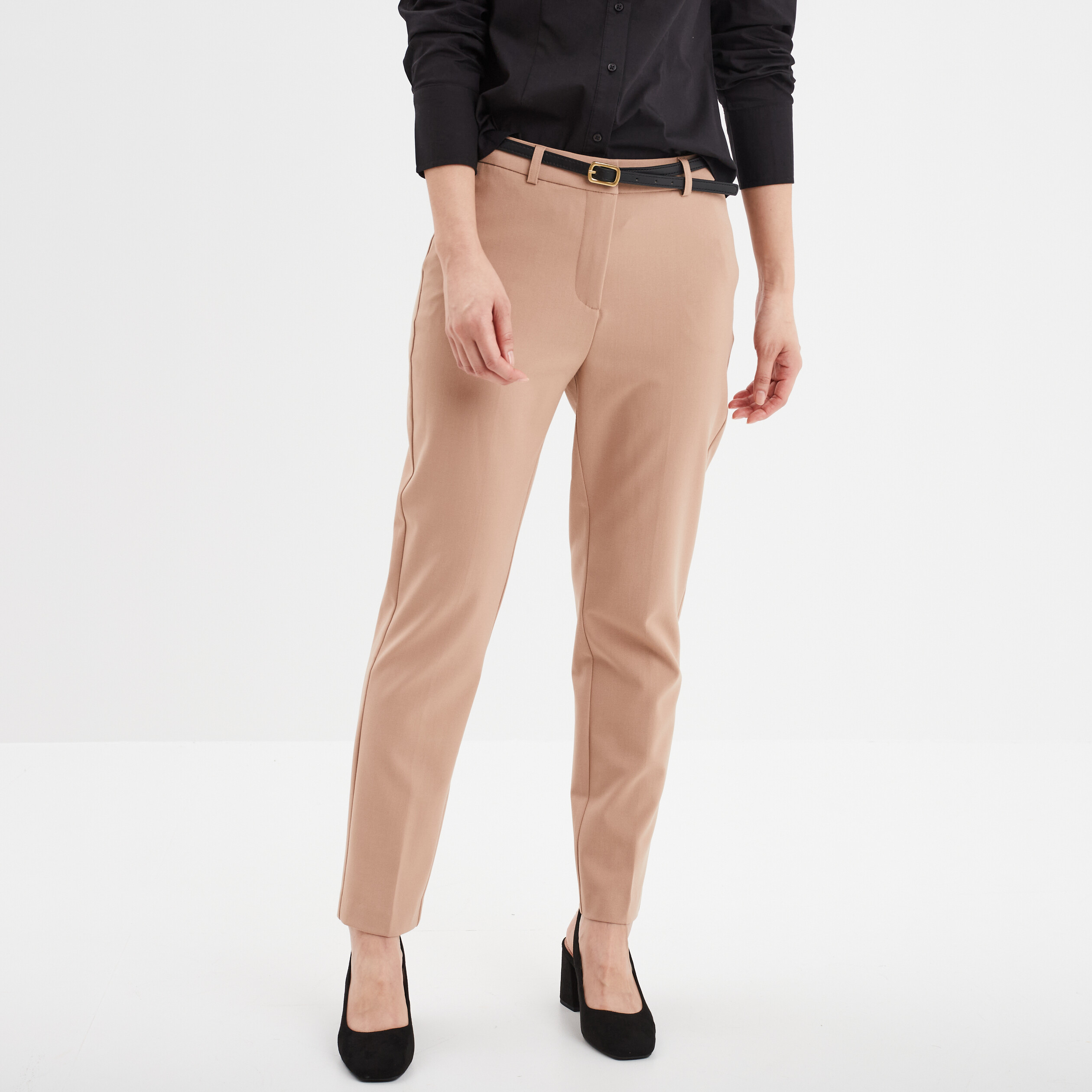 pantalon city stretch 78eme marron femme Pantalon city stretch 7/8ème marron femme