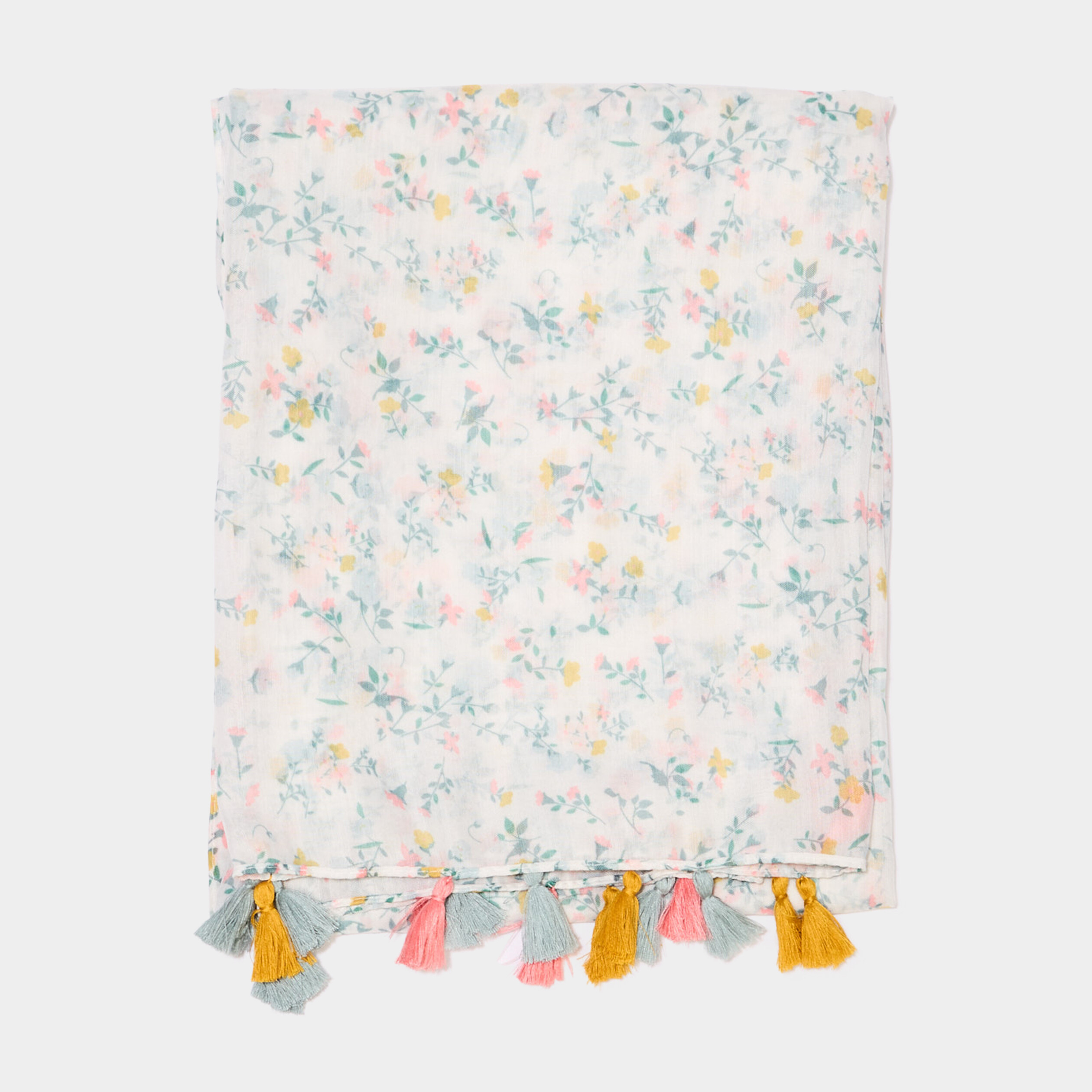 Foulard avec pampilles multicolore femme