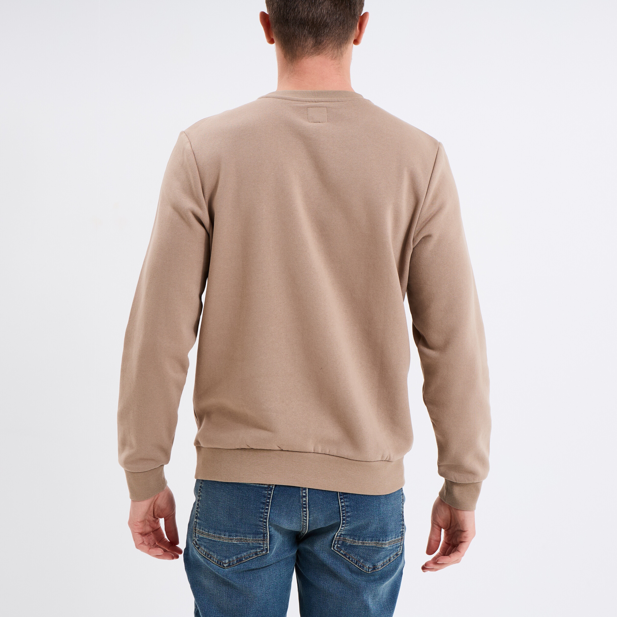 sweat avec col rond taupe homme Sweat avec col rond taupe homme