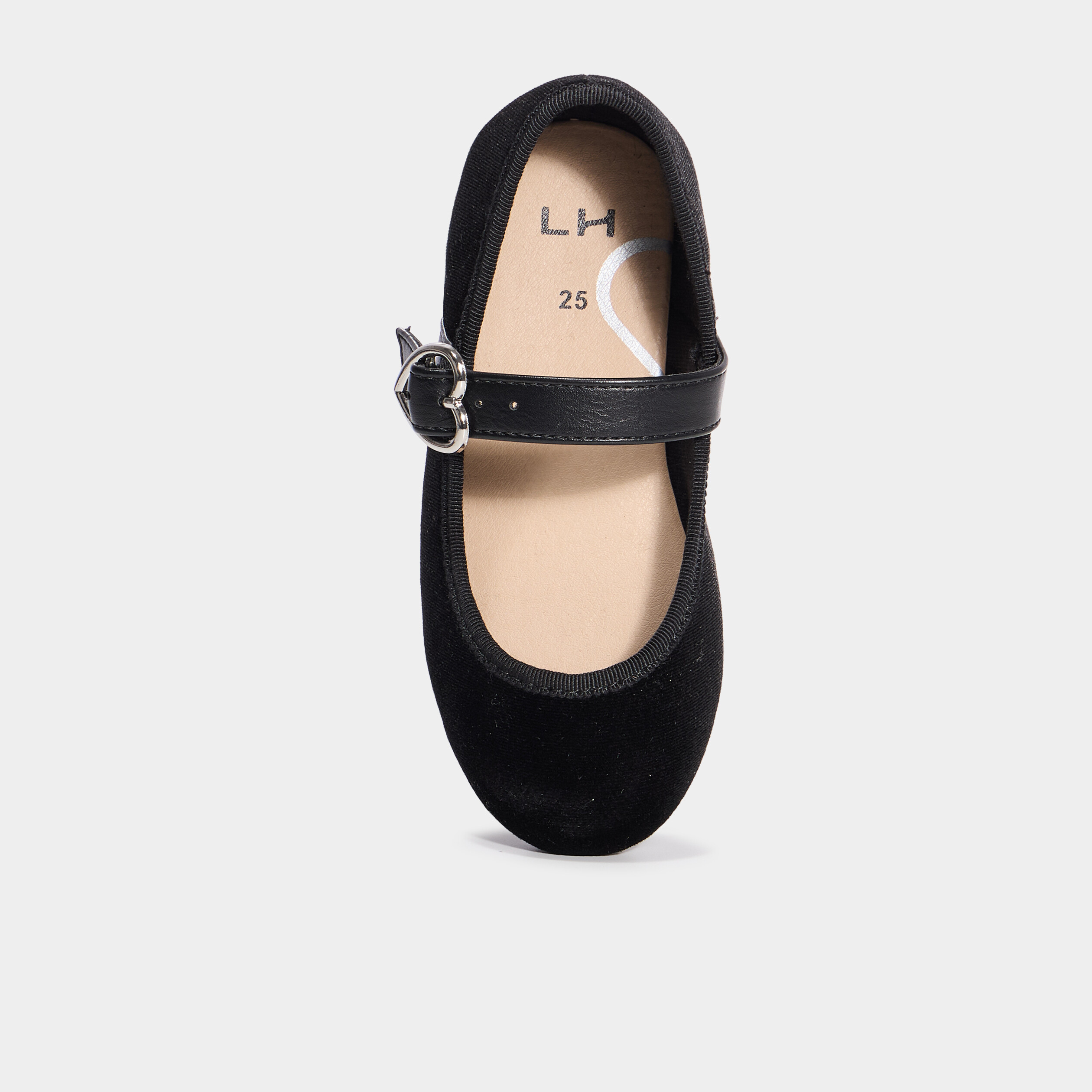 Ballerines effet velours noir fille