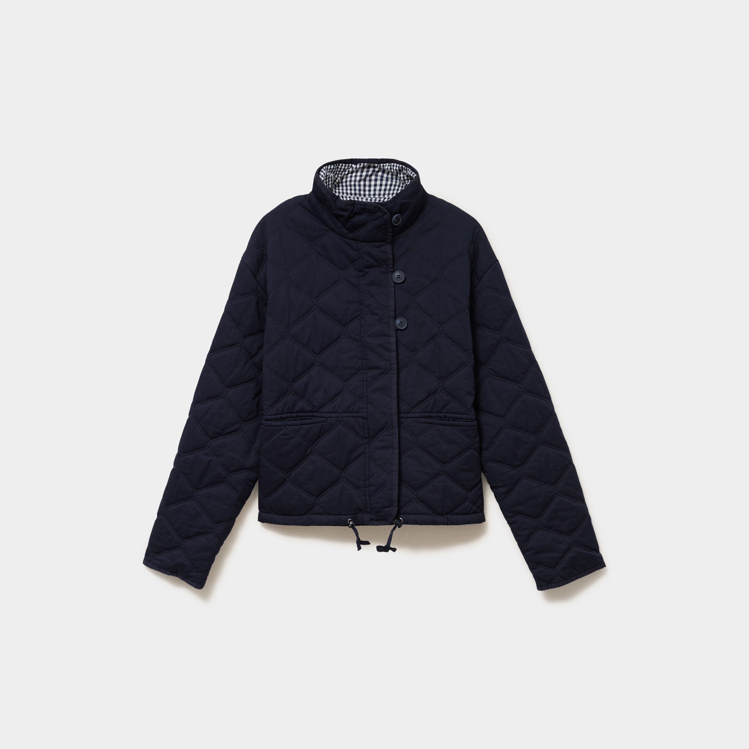 Veste matelass&eacute;e taille ajustable bleu fonc&eacute; femme