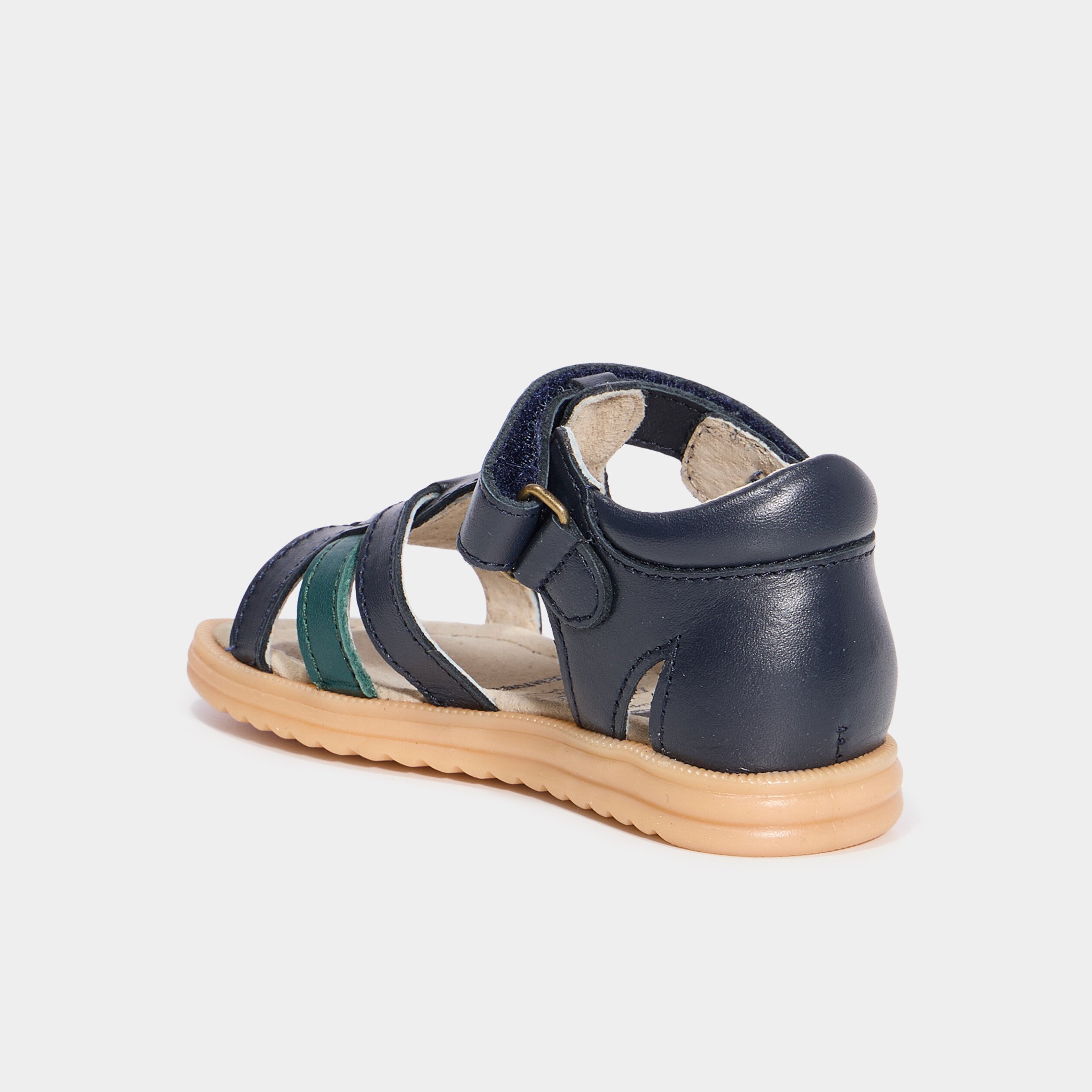 sandales en cuir bleu marine bebeg Sandales en cuir bleu marine bébé garçon