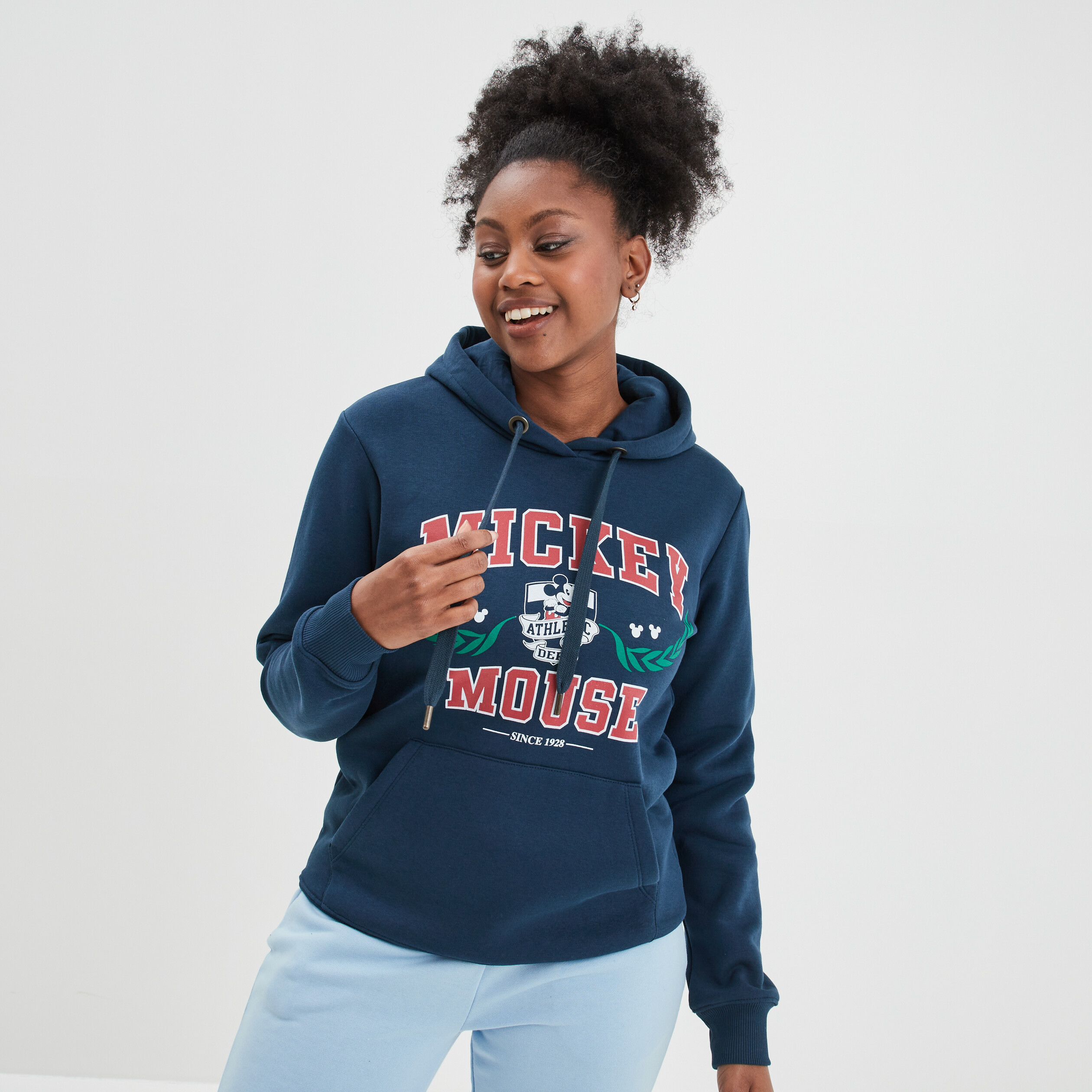 Sweat à capuche hoodie Mickey bleu marine femme