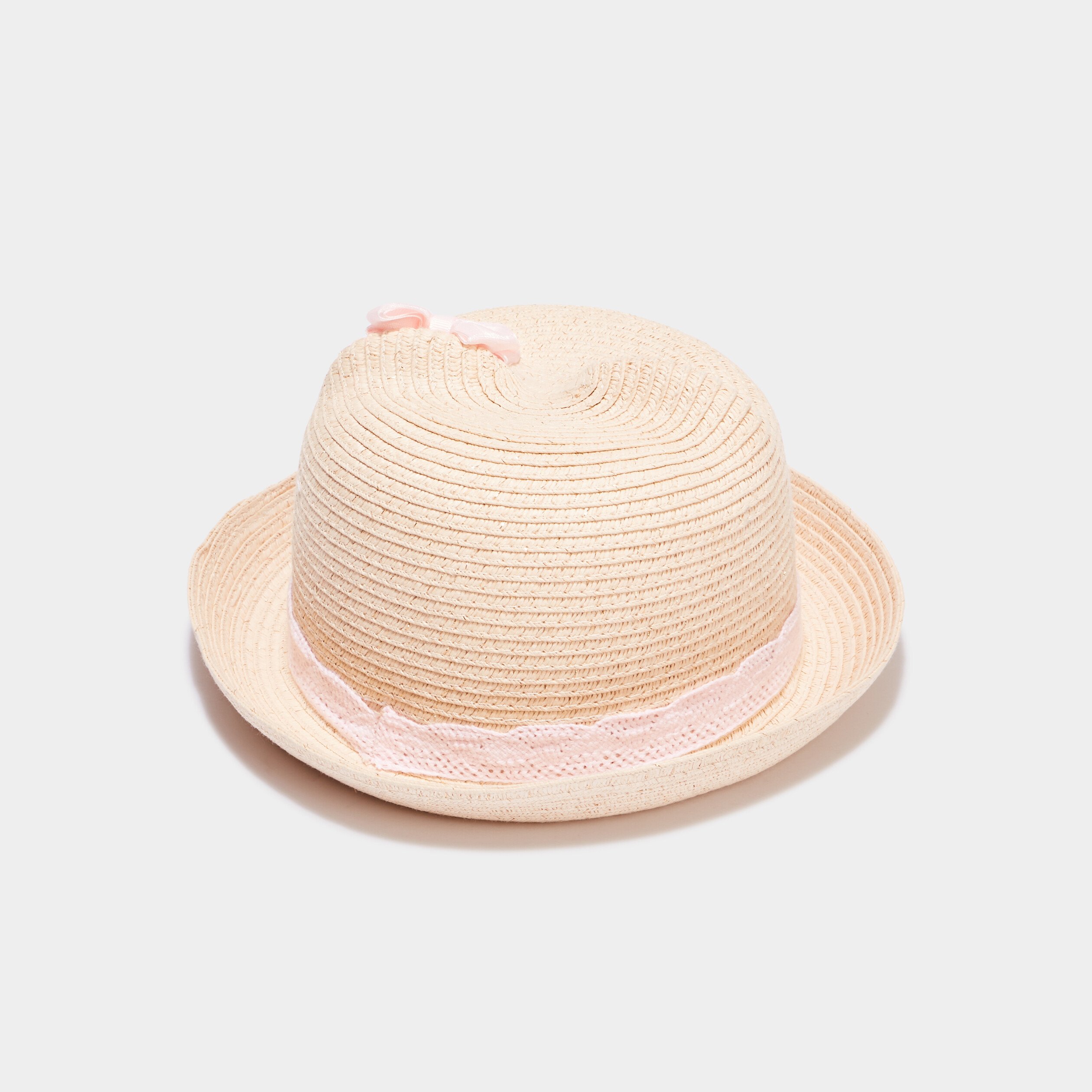 chapeau detail crochet et tresse noeud sable bebef Chapeau détail crochet et tressé noeud sable bébé fille