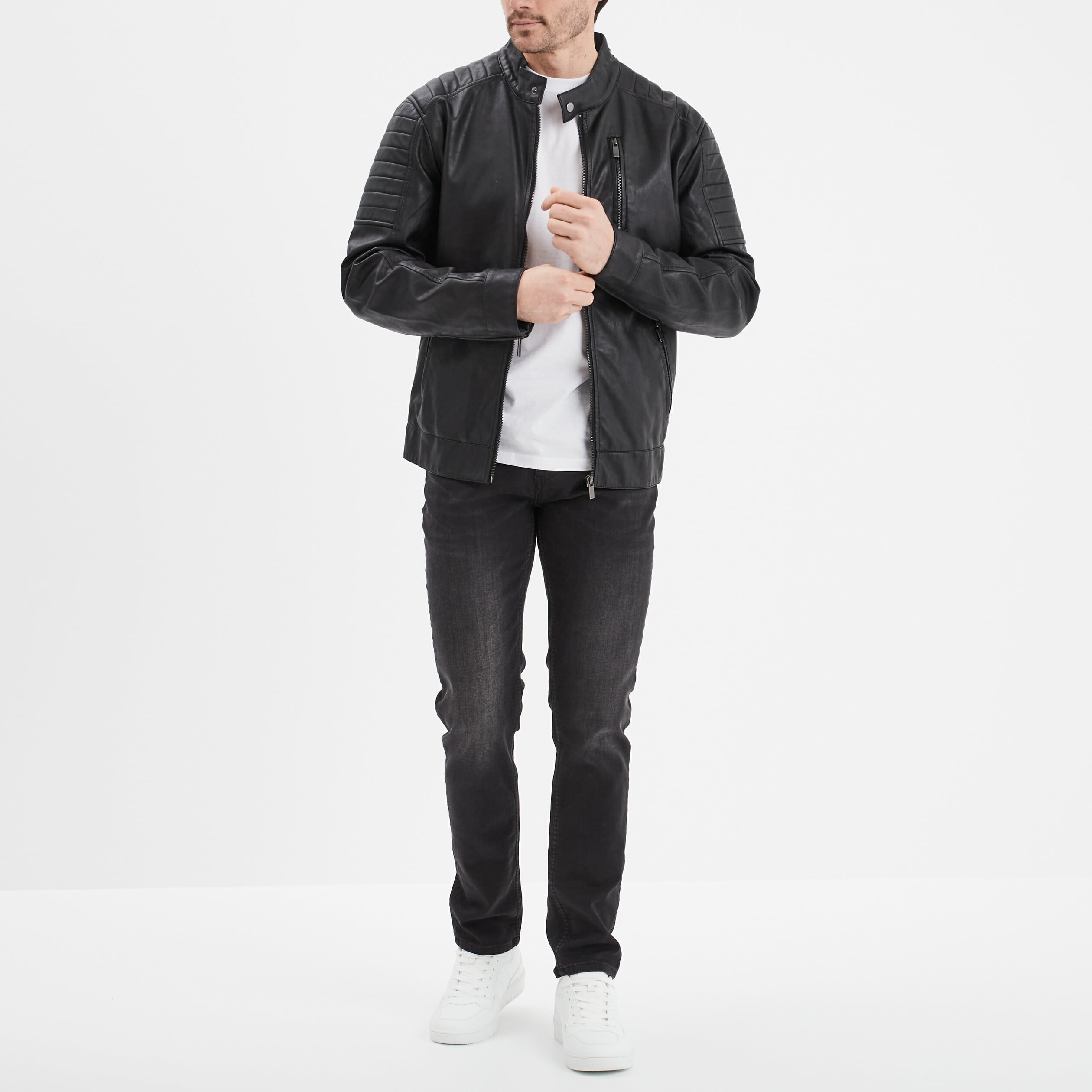 Jean stretch coupe slim denim noir homme