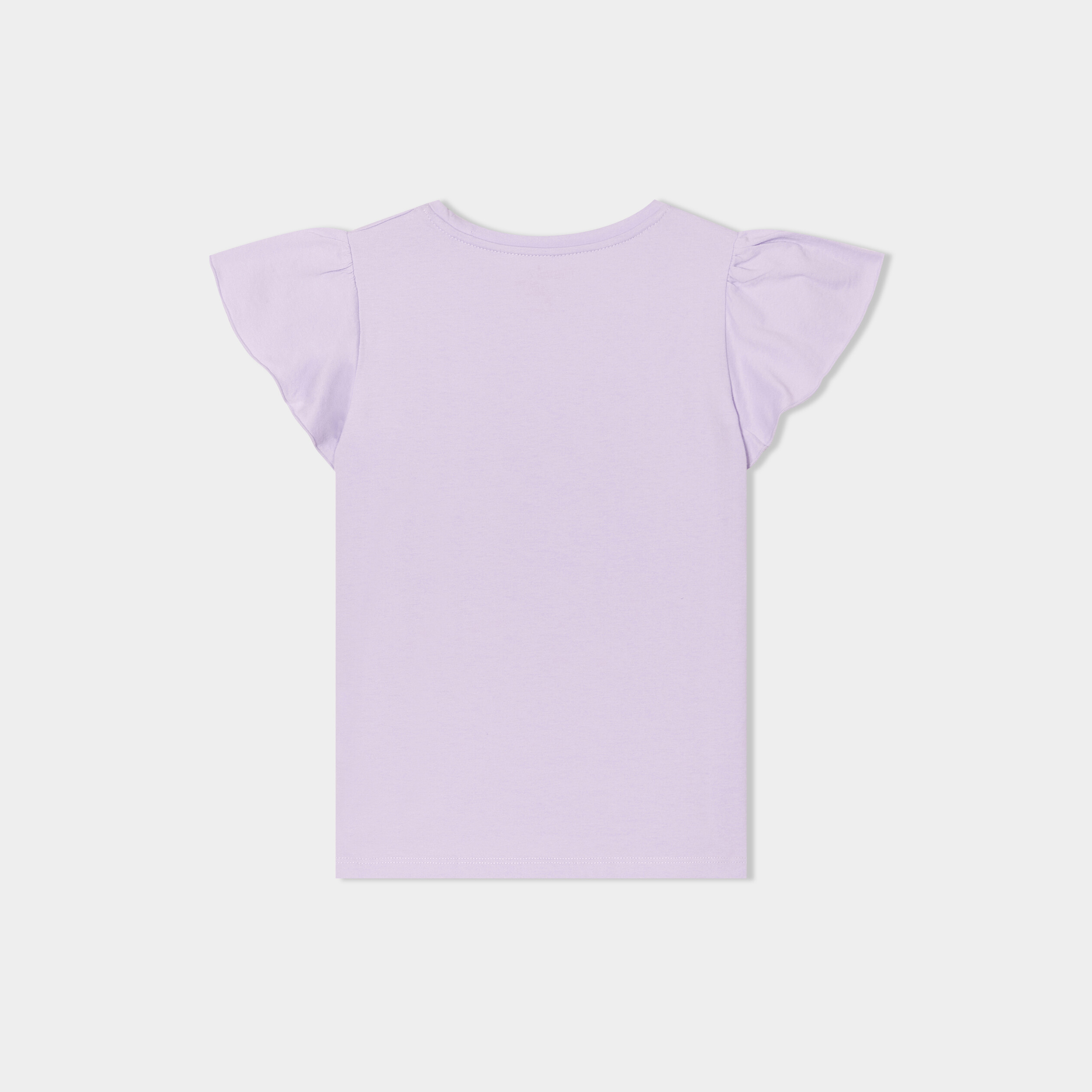 t shirt manches papillons et paillettes mauve fille T-shirt manches papillons et paillettes mauve fille