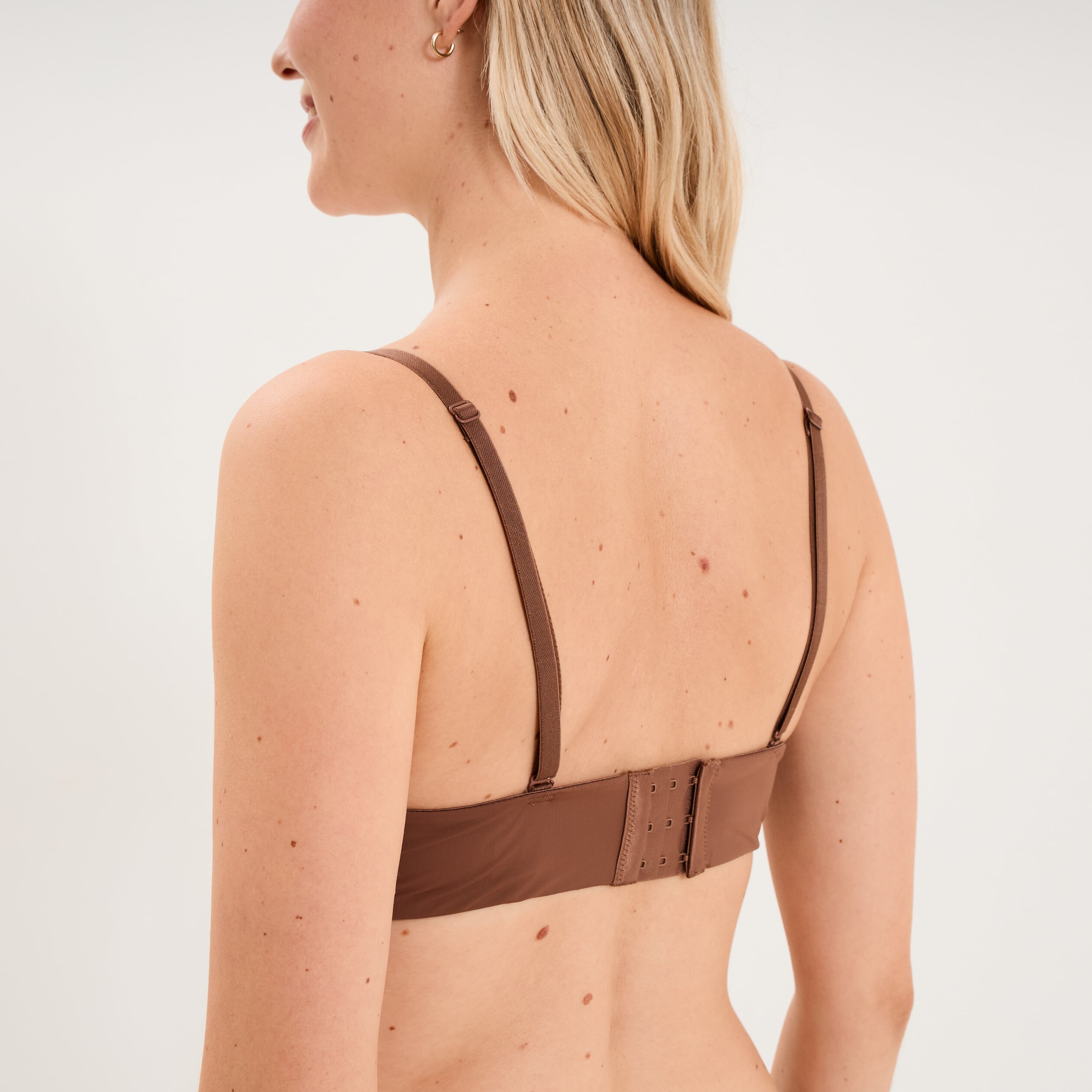 Soutien-gorge bandeau microfibre marron femme