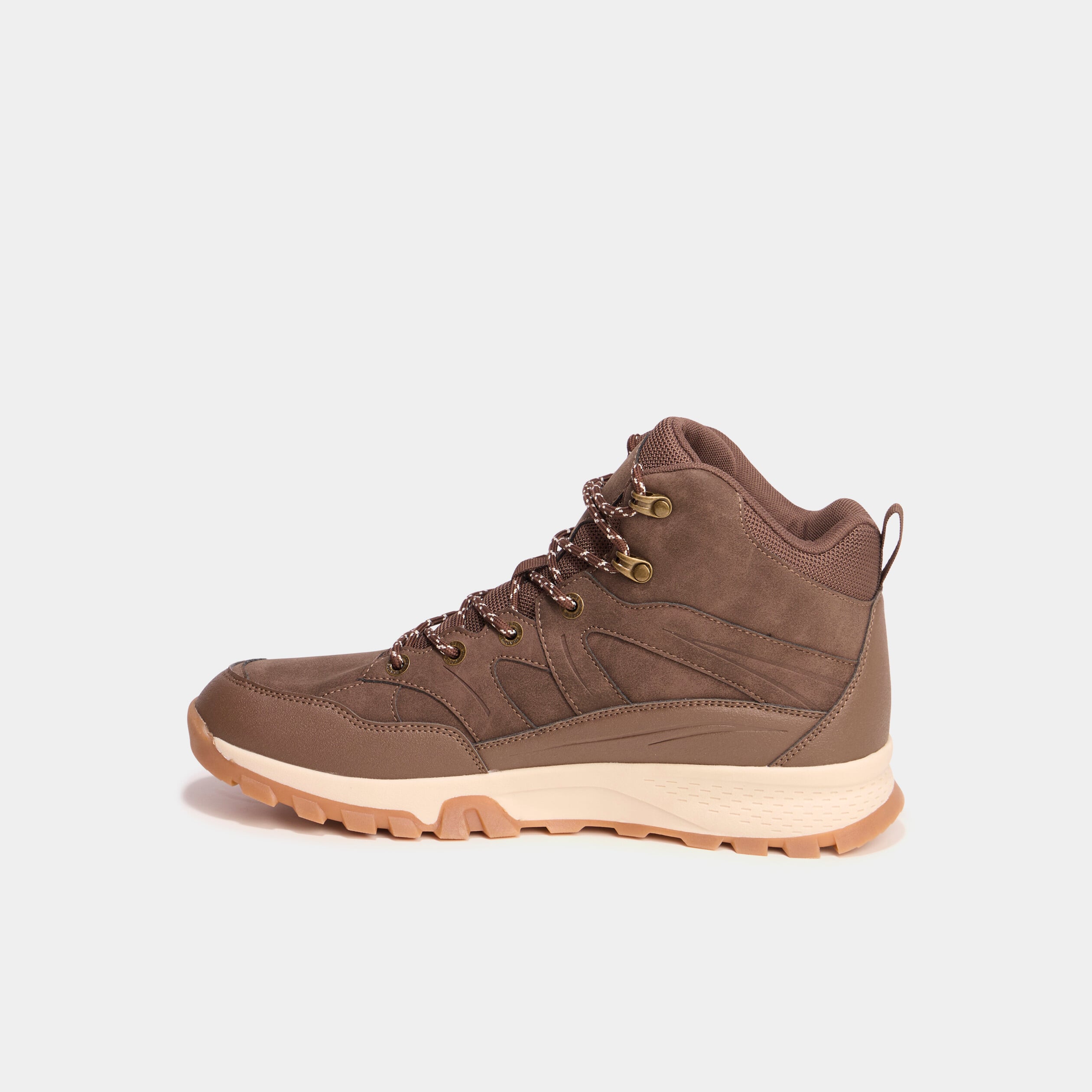 Baskets montantes &agrave; lacets marron clair homme