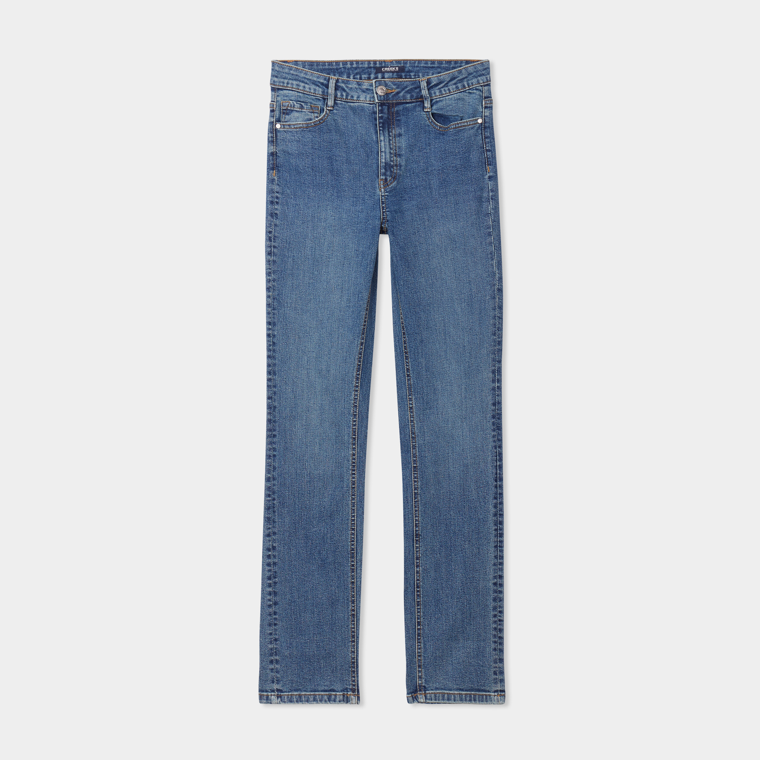 Jeans regular 5 poches coton denim dirty femme