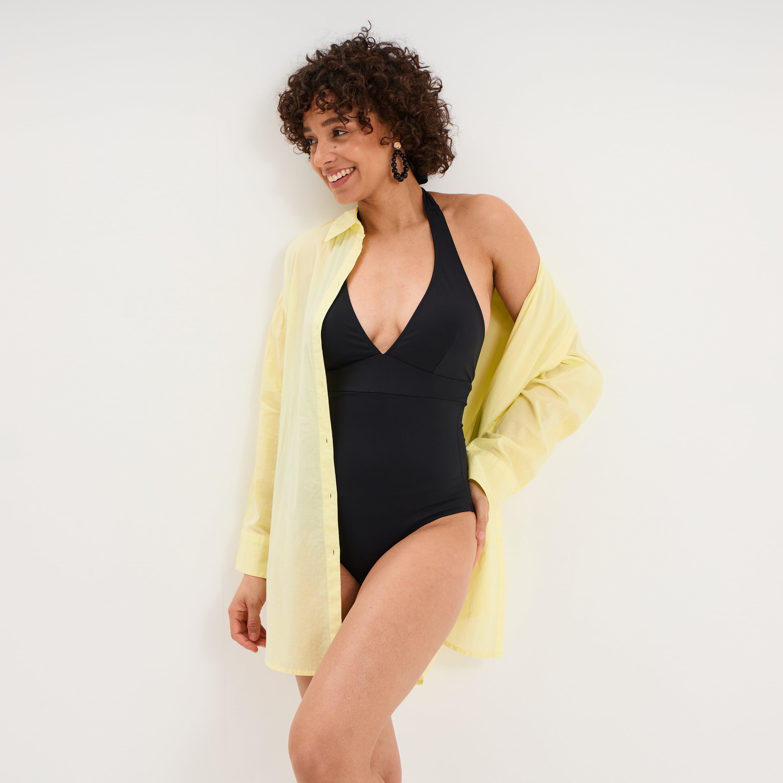 Maillot de bain une pi&egrave;ce gainant noir femme