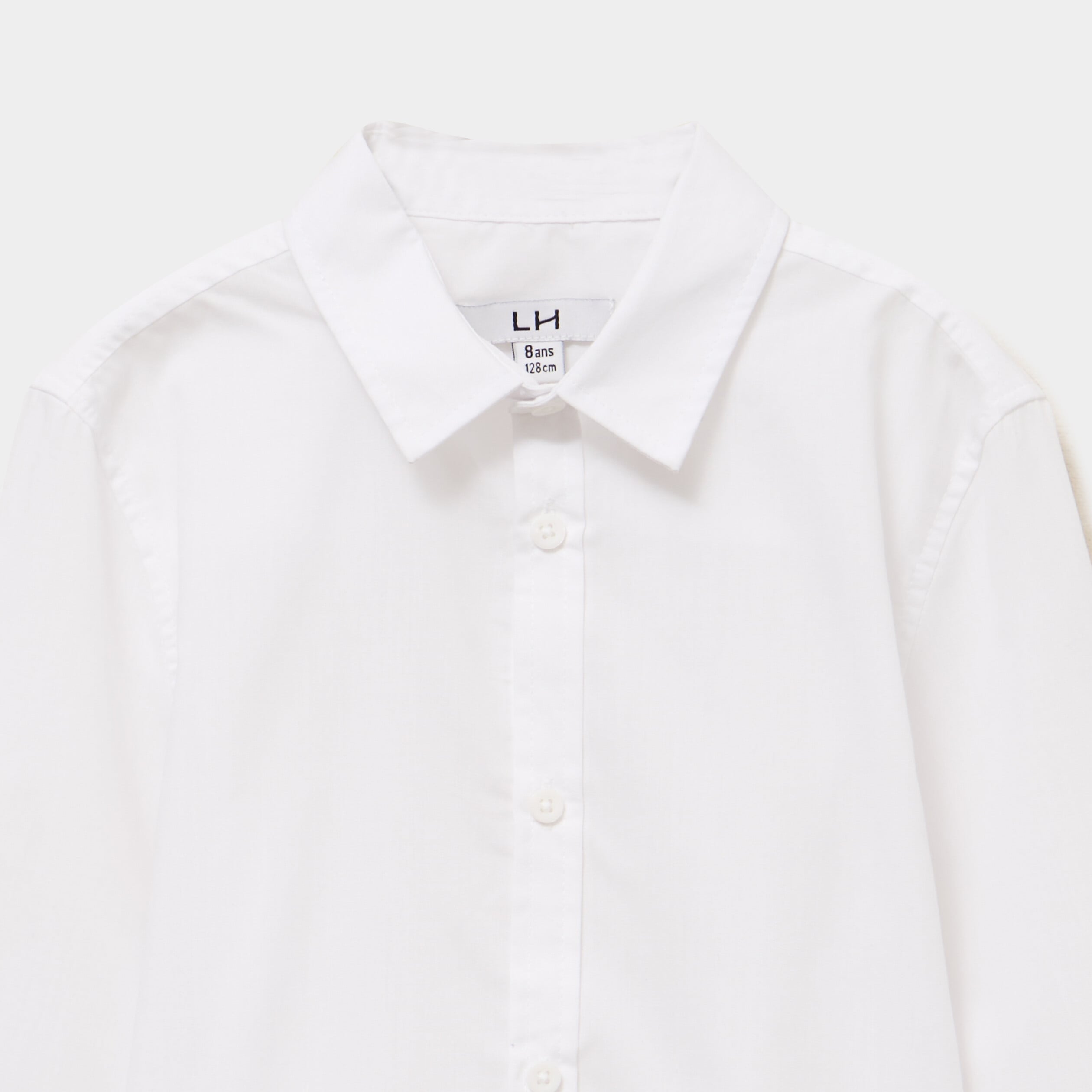 Chemise manches longues blanc gar&ccedil;on