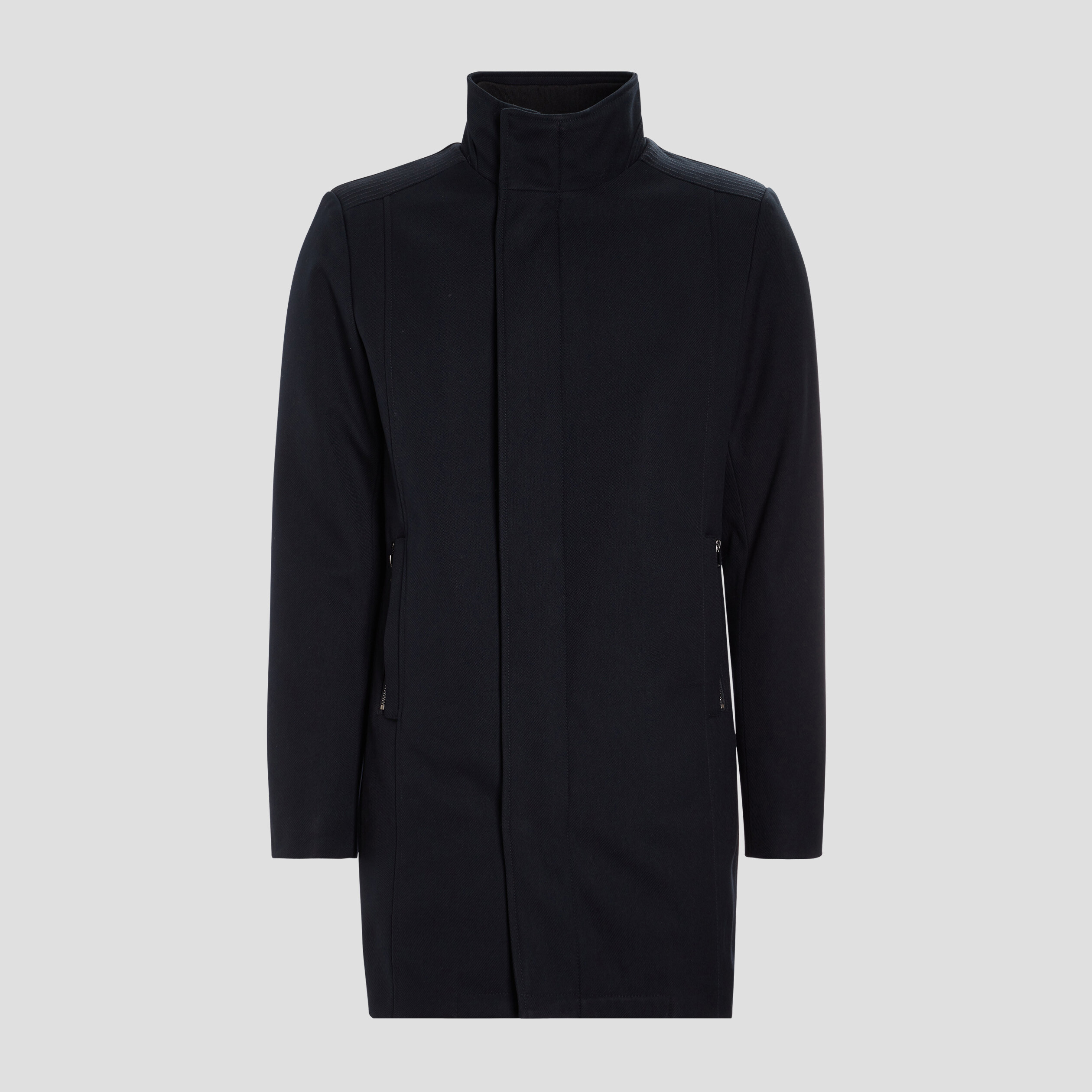 manteau mi long col montant bleu marine homme Manteau mi-long col montant bleu marine homme