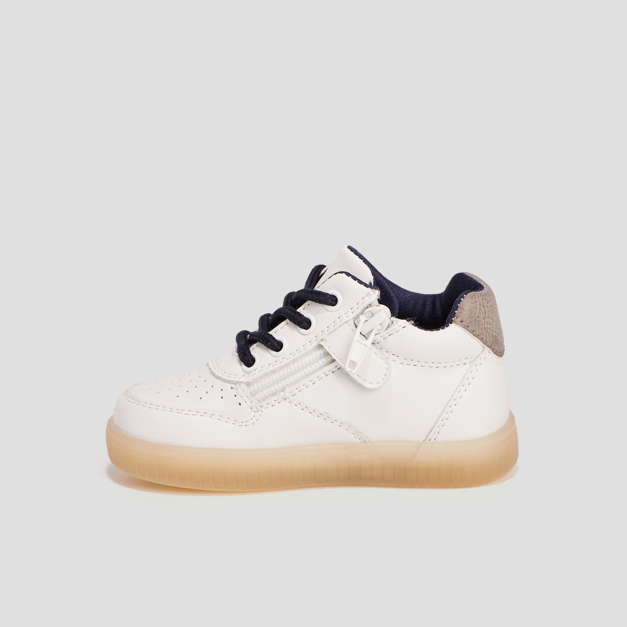 Baskets montantes à lacets blanc bébé garçon