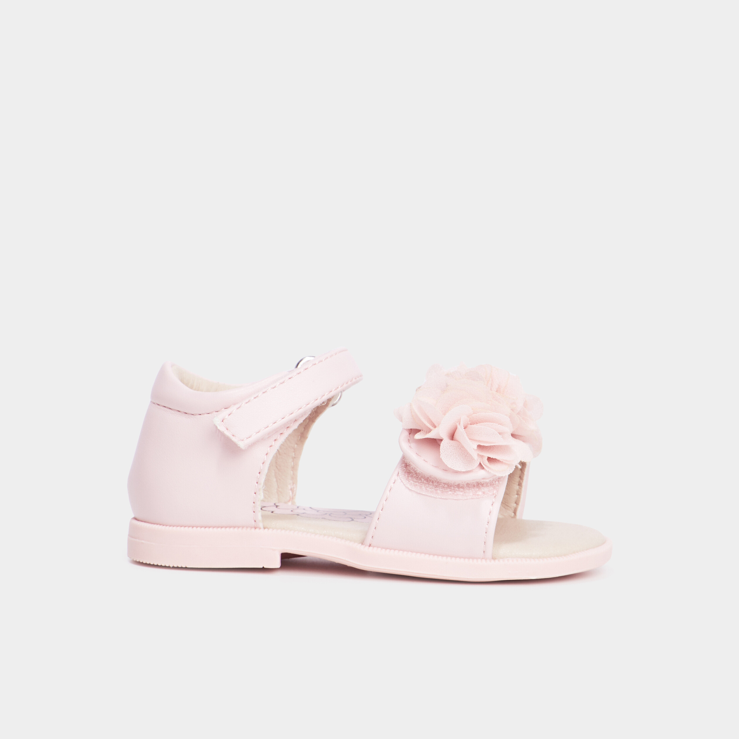 sandales a scratchs et froufrou rose bebef Sandales à scratchs et froufrou rose bébé fille