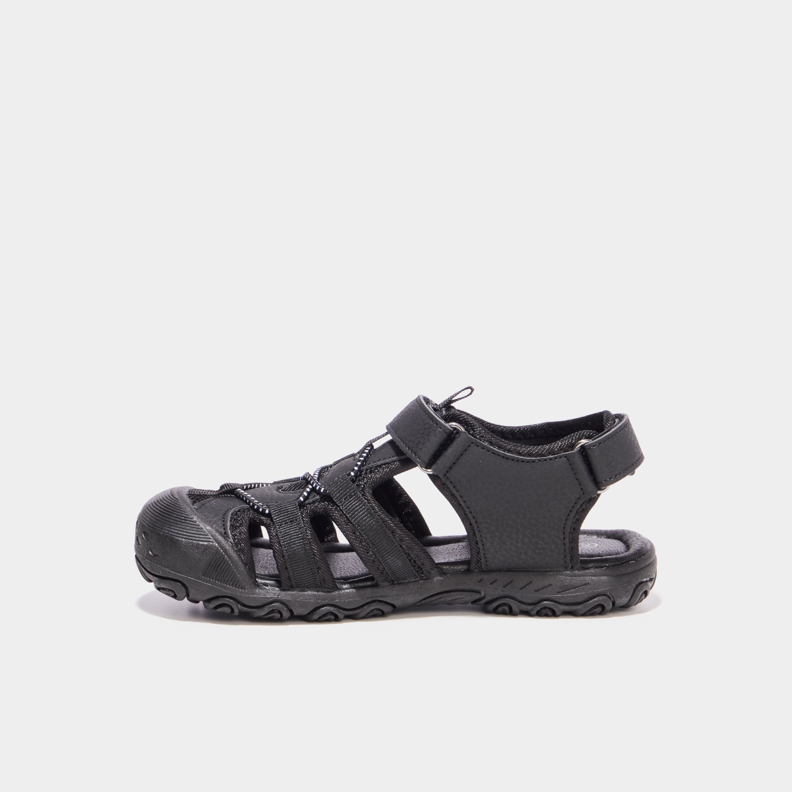 Sandales &agrave; bout renforc&eacute; avec scratchs noir gar&ccedil;on